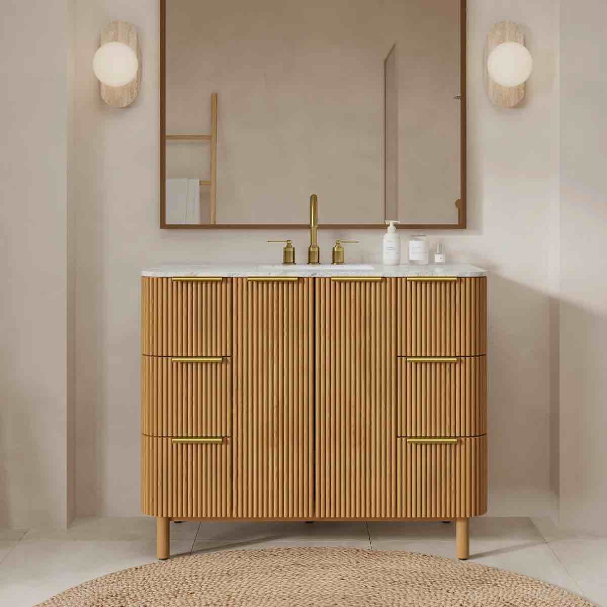 Kensington 42" Single Bathroom Vanity in Reeded Birch