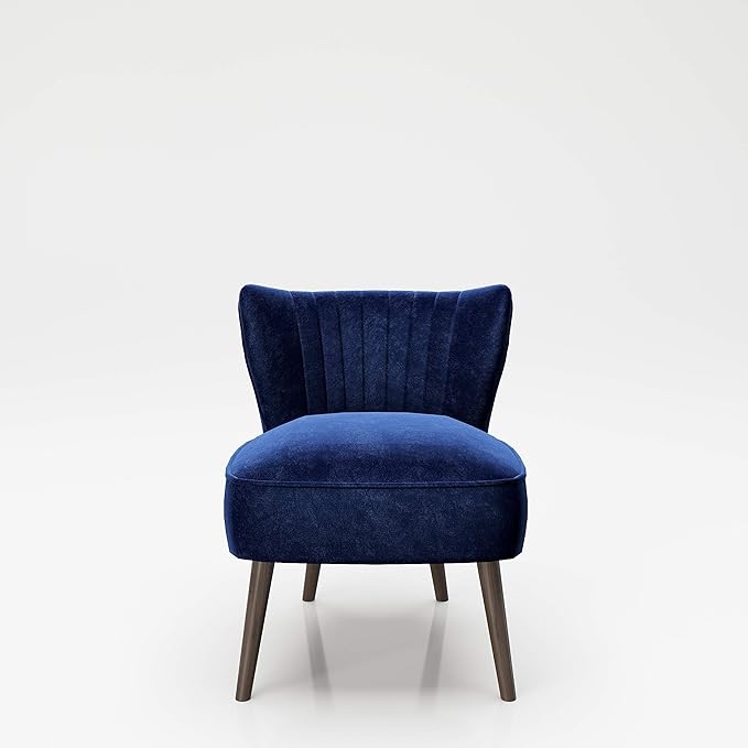 Playboy 657202BL stoel met rugleuning, bekleed, velours, blauw, 54 x 69 x 62 cm