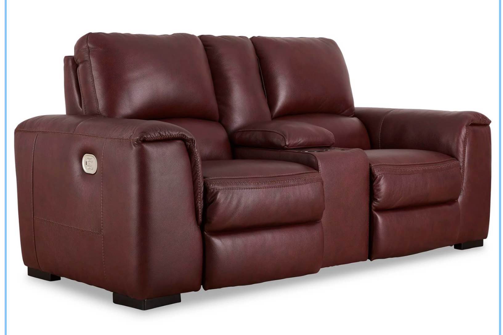 Alessandro Dual Power Leather Reclining Loveseat with Console
