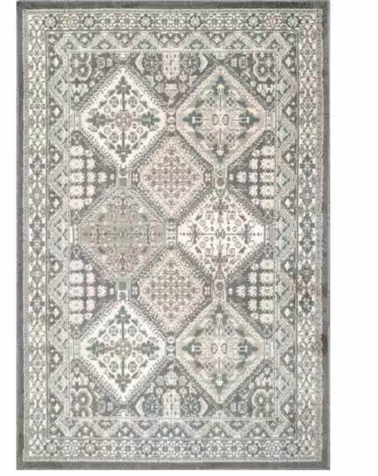 Vintage Tile Becca Charcoal Living Room/Bedroom/Dining Room Area Rug