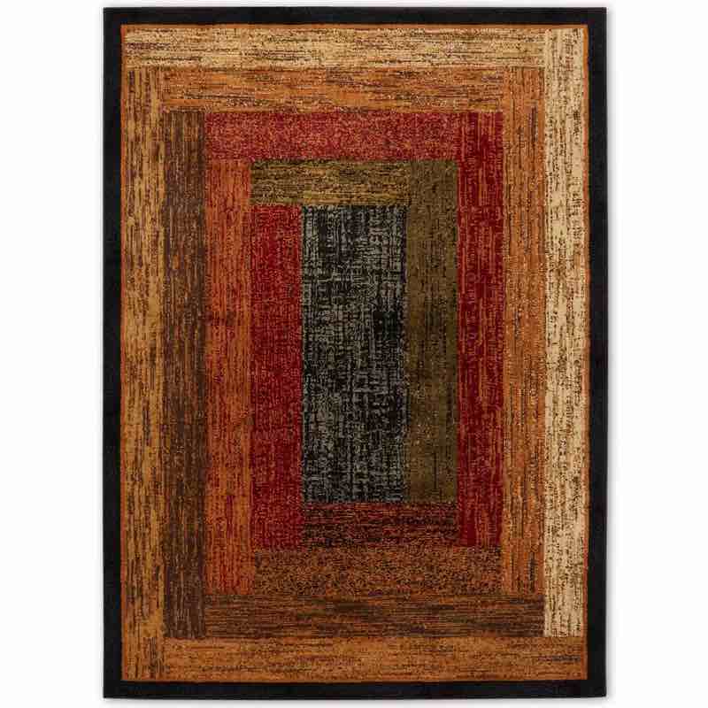 Home Dynamix Royalty Vega Contemporary Geometric Area Rug  Black/Brown  7 8 x10 4