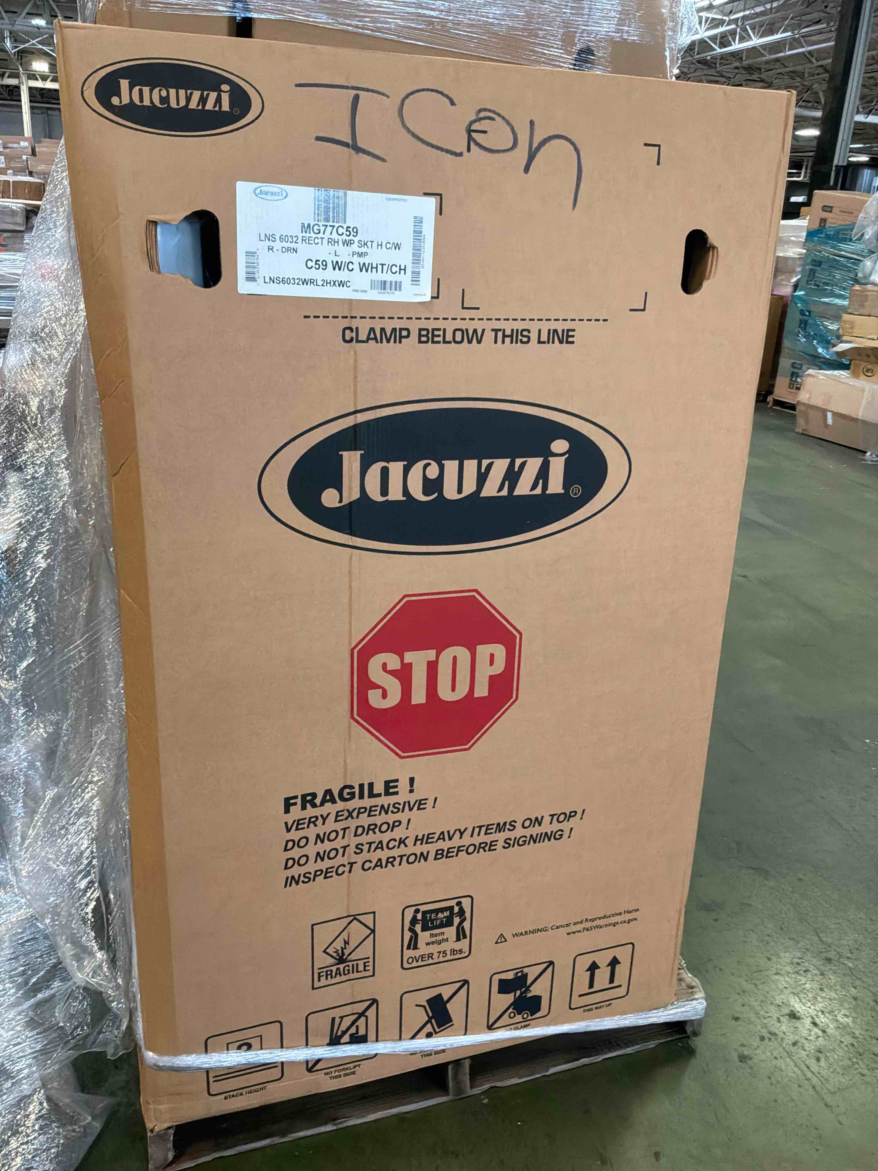 Condition photo showing Good Condition for jacuzzi linea 60 inch x 32 inch whirlpool alcove bathtub with heater, right drain and basic controls