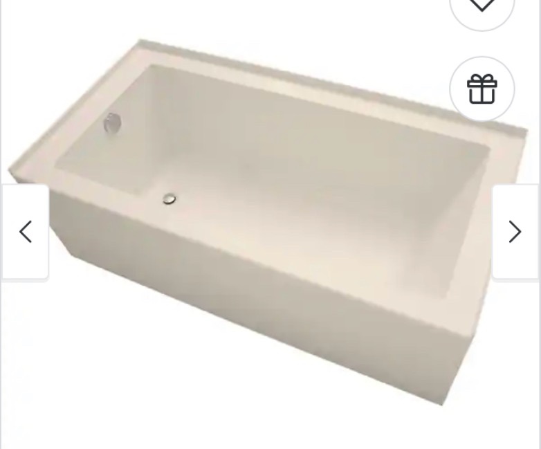 Mirabelle MIRSKS6030L 60" X 30" Acrylic Soaking Bathtub For Three Wall Alcove