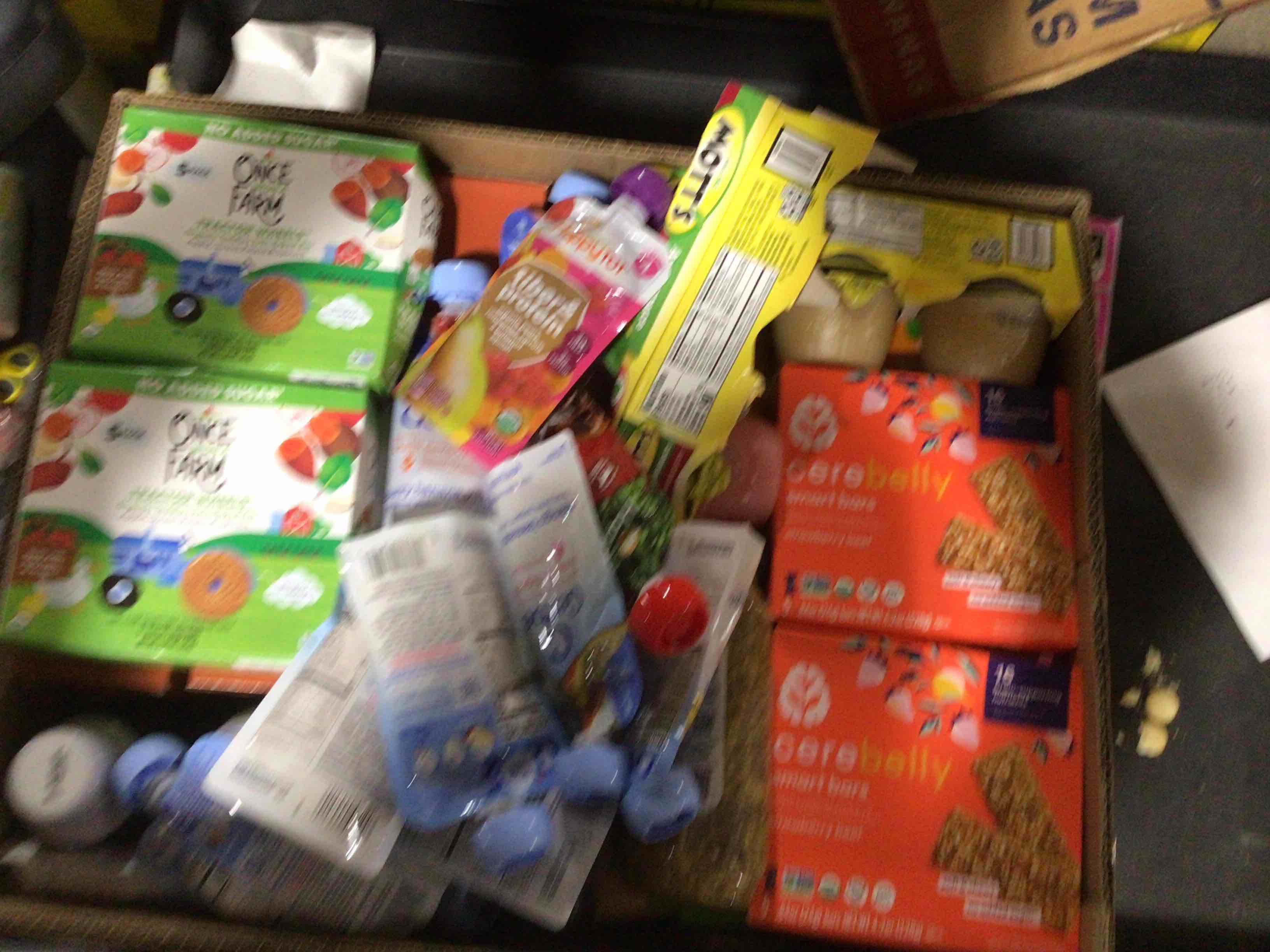box lot of assorted food