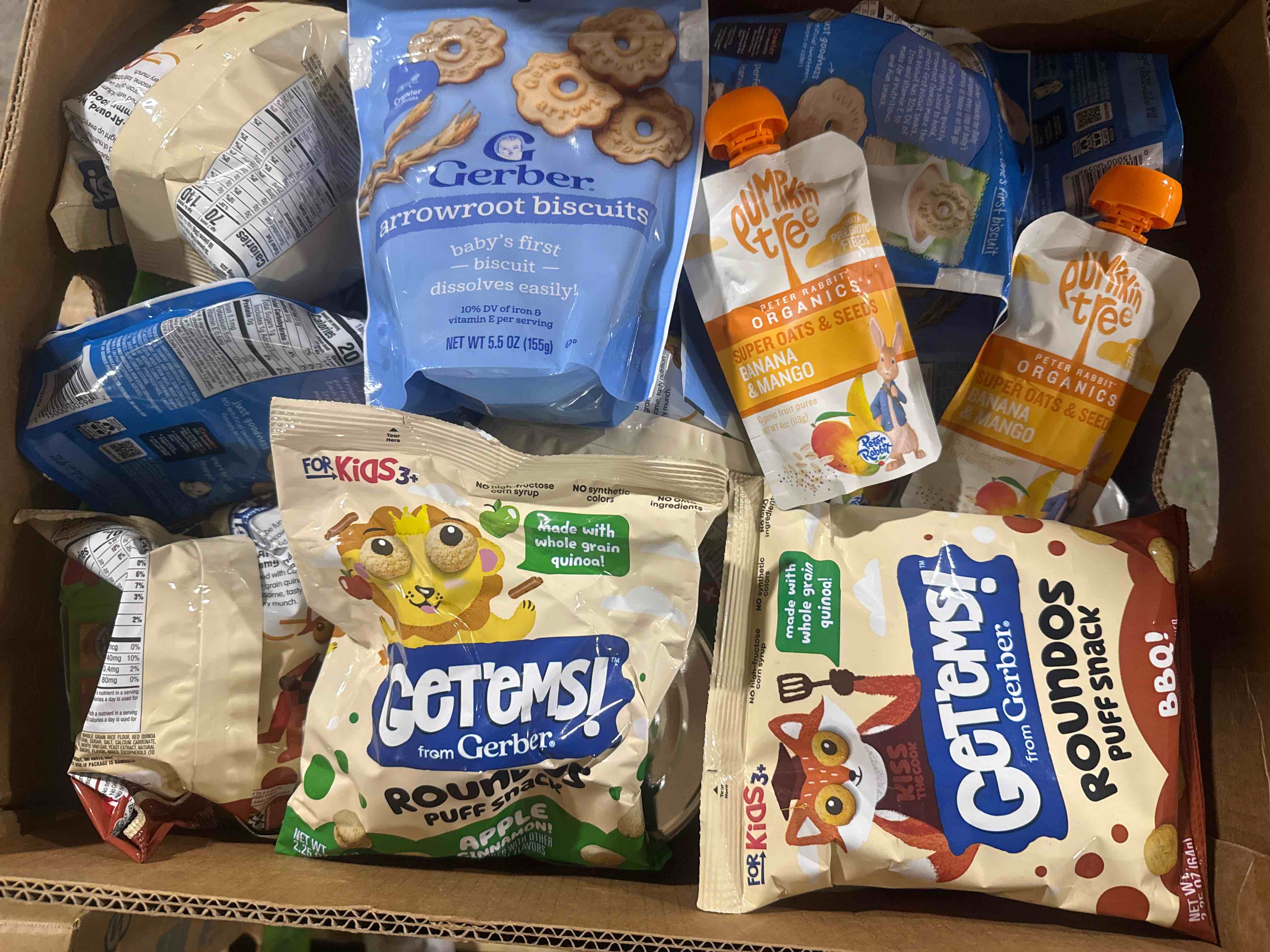box lot of assorted food