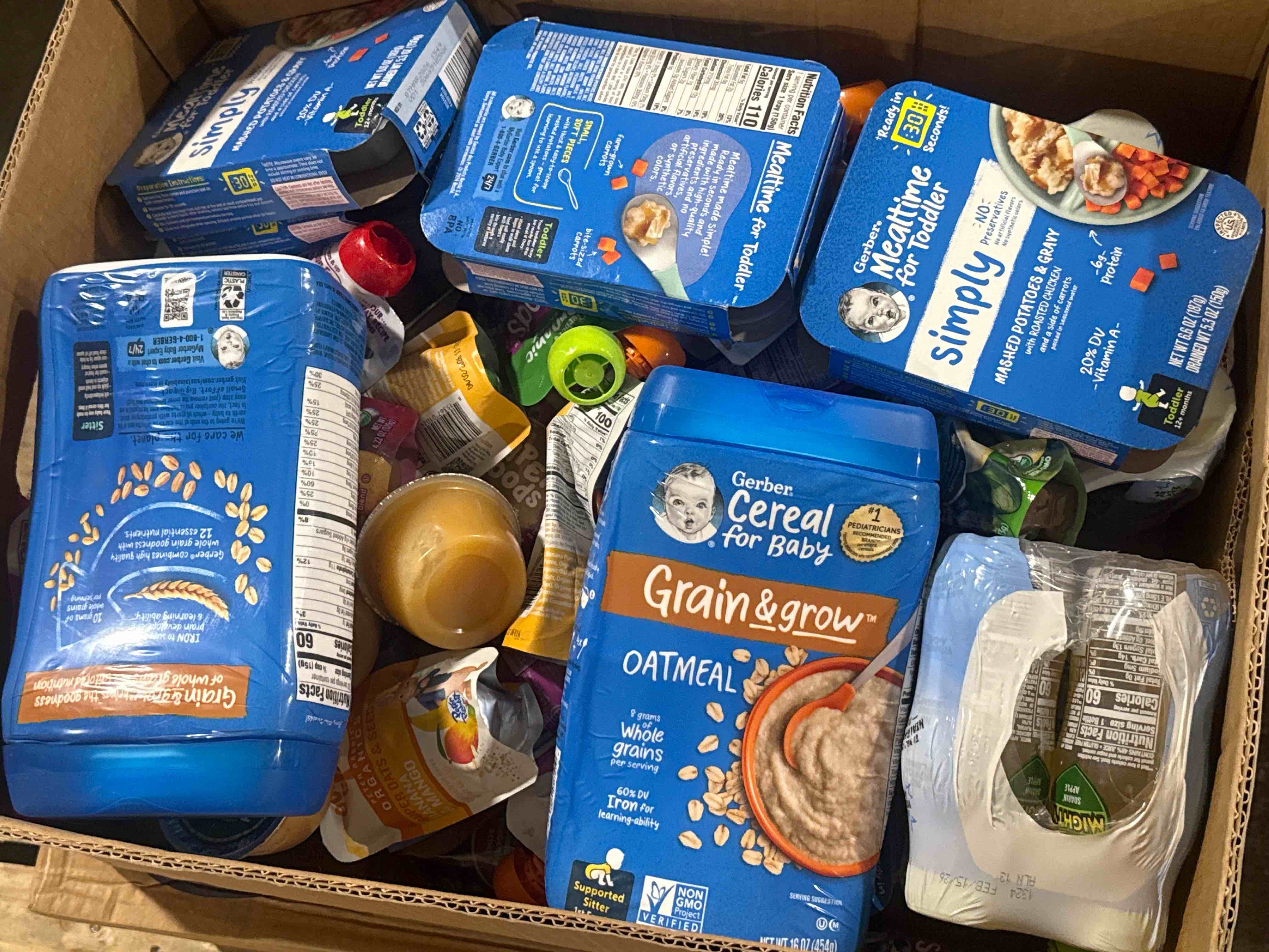 box lot assorted food 