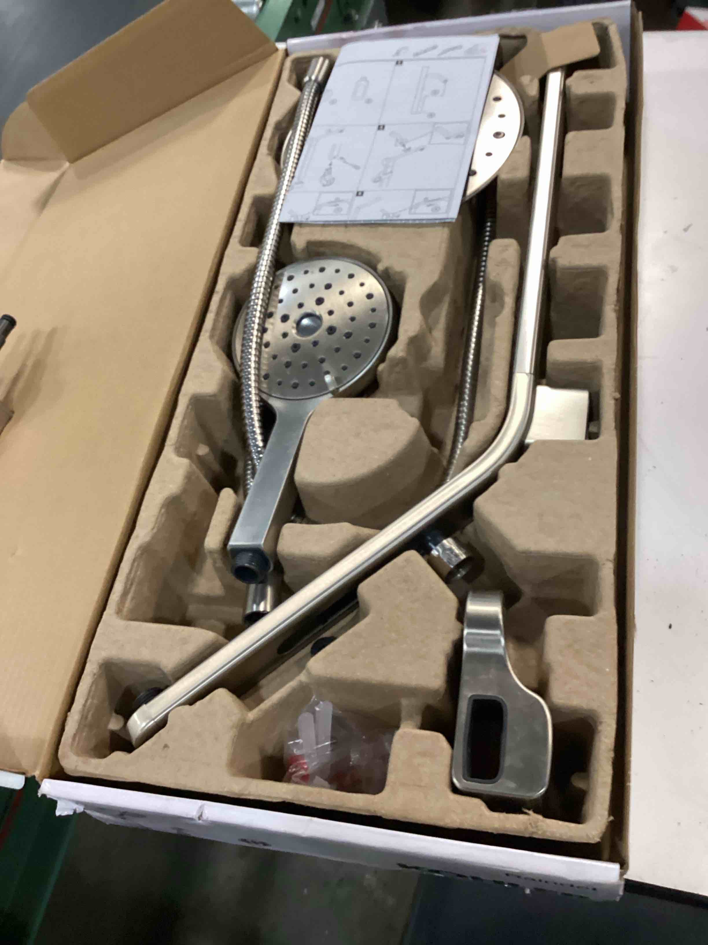 Condition photo showing As Is for kohler raindet vibrant brushed nickel 7.94-in shower faucet bar system with 3-way diverter