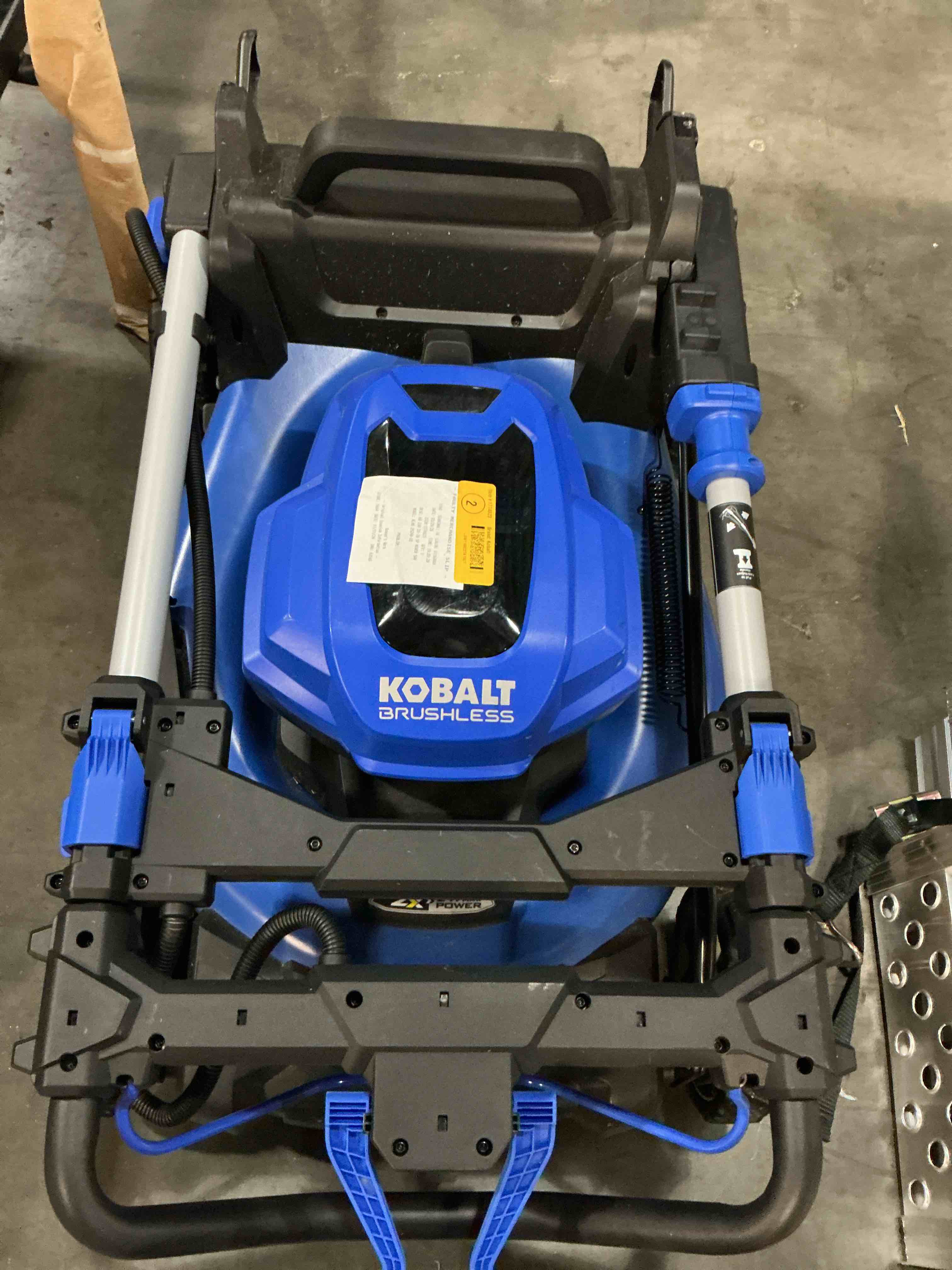 Condition photo showing As Is for kobalt gen4 40-volt, (1) 6 ah 20-in push lawn mower battery walk mower,