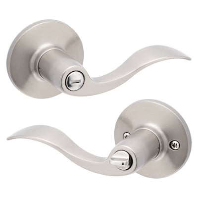 RELIABILT Olivia Satin Nickel Interior or Bed/Bath Privacy Door Handle