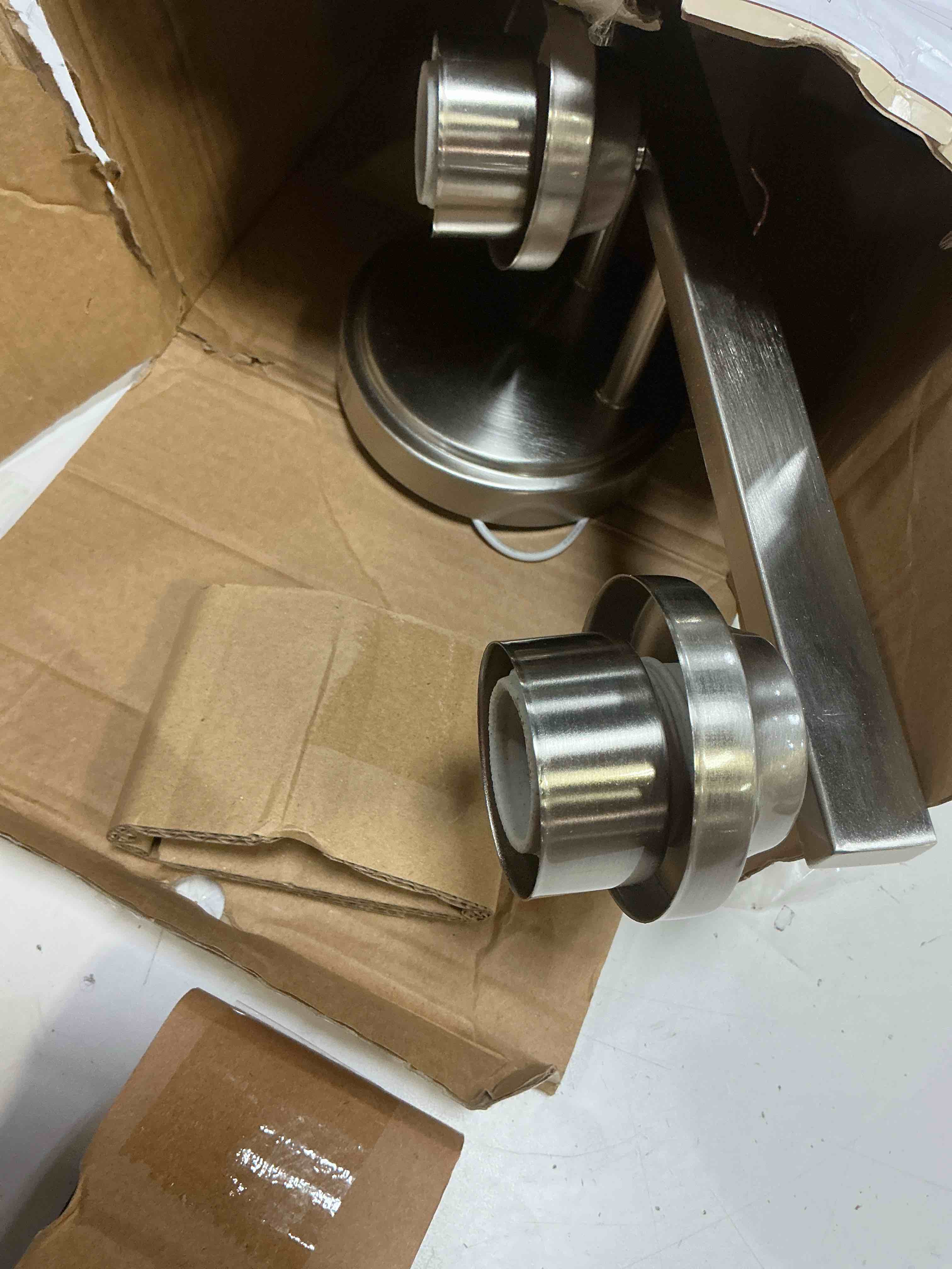 Condition photo showing As Is for allen + roth emeryson 17.75-in 3 light matte black transitional bathroom vanity light