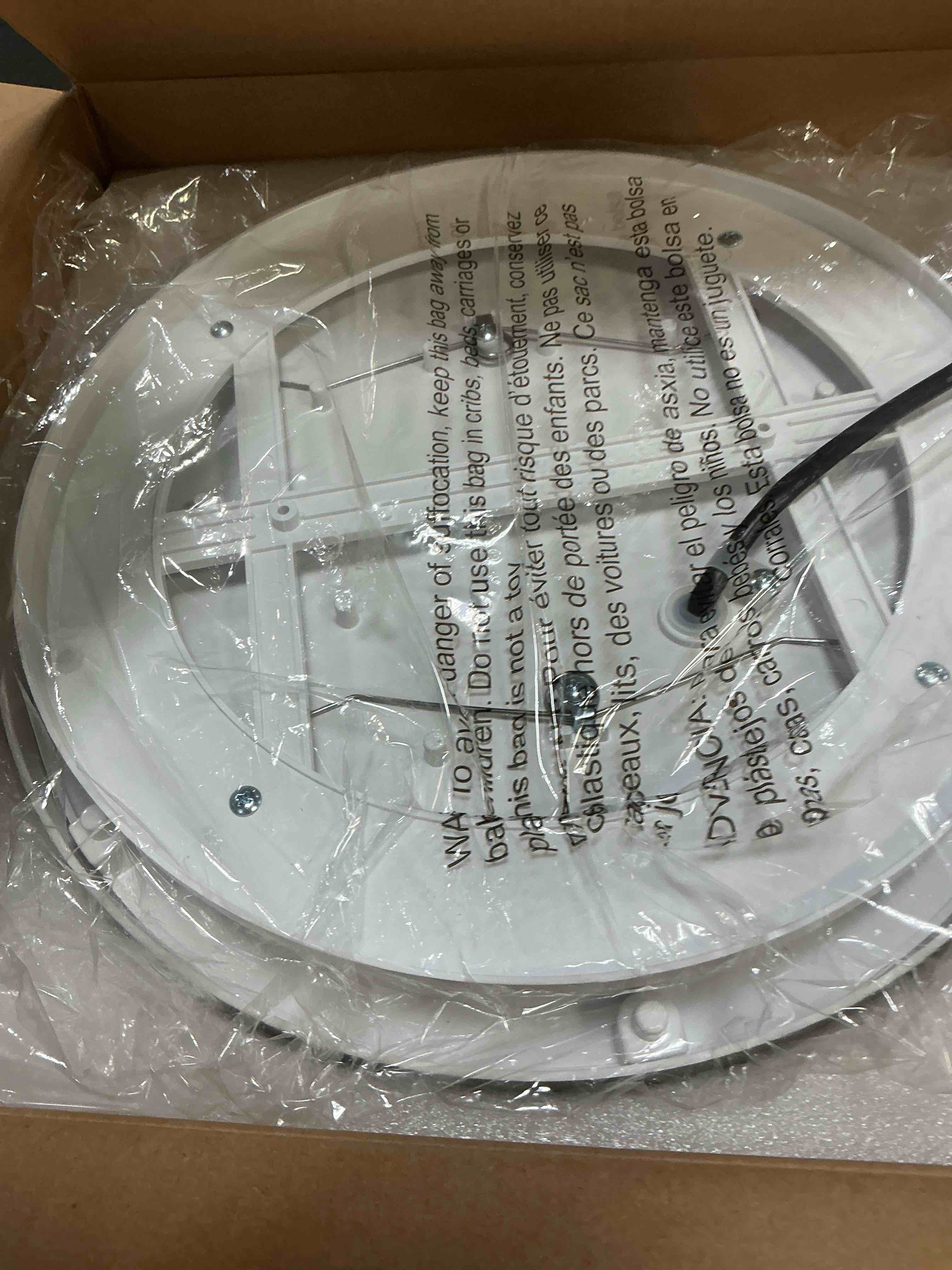 Condition photo showing Good Condition for homewerks 7105-09-bn bathroom fan with light 90-cfm 1.5 sones round ventilation fan with dimmable led light and magnetic trim ring brushed nickel