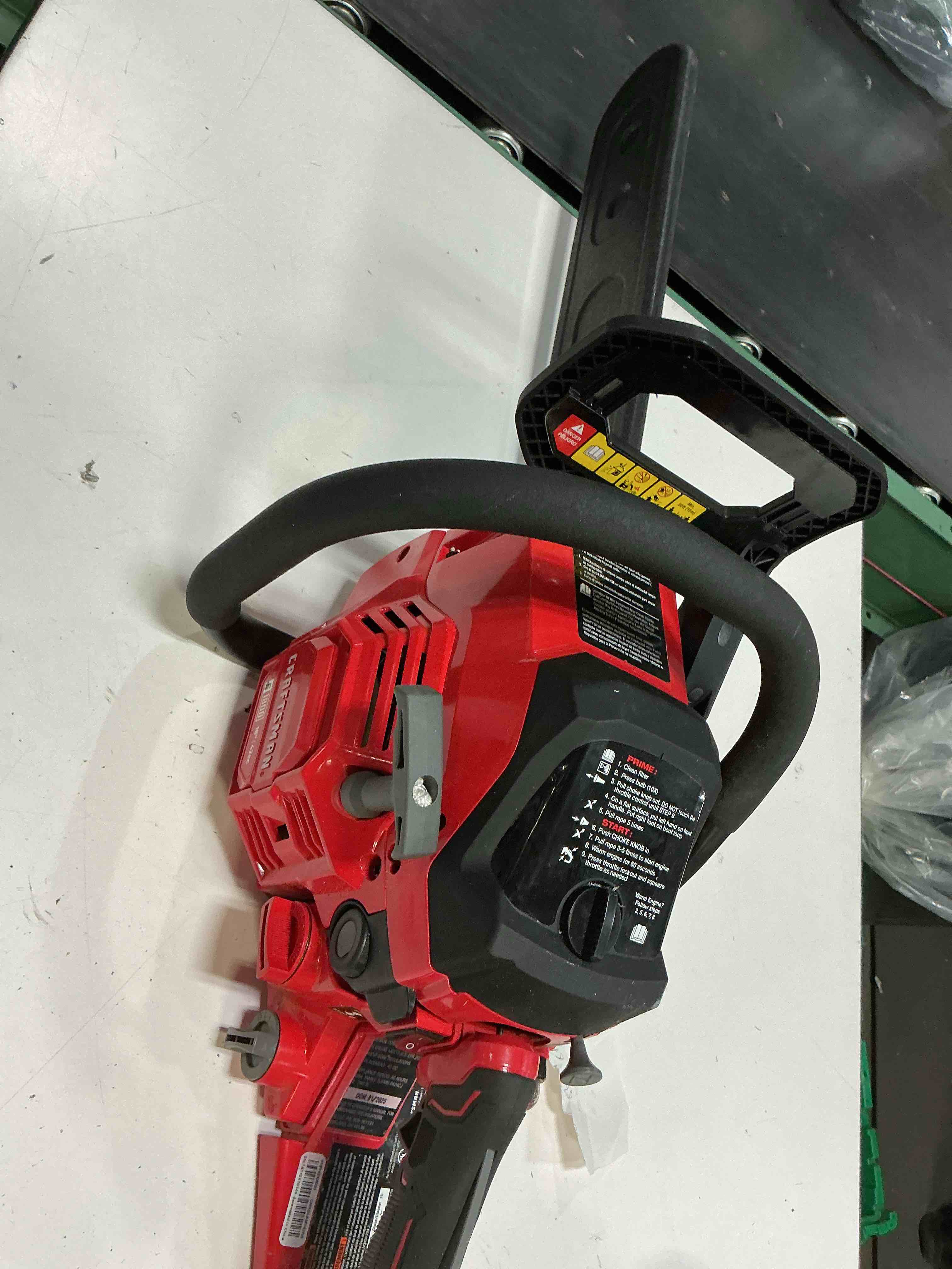 Condition photo showing As Is for craftsman s180 42-cc 2-cycle 18-in gas chainsaw