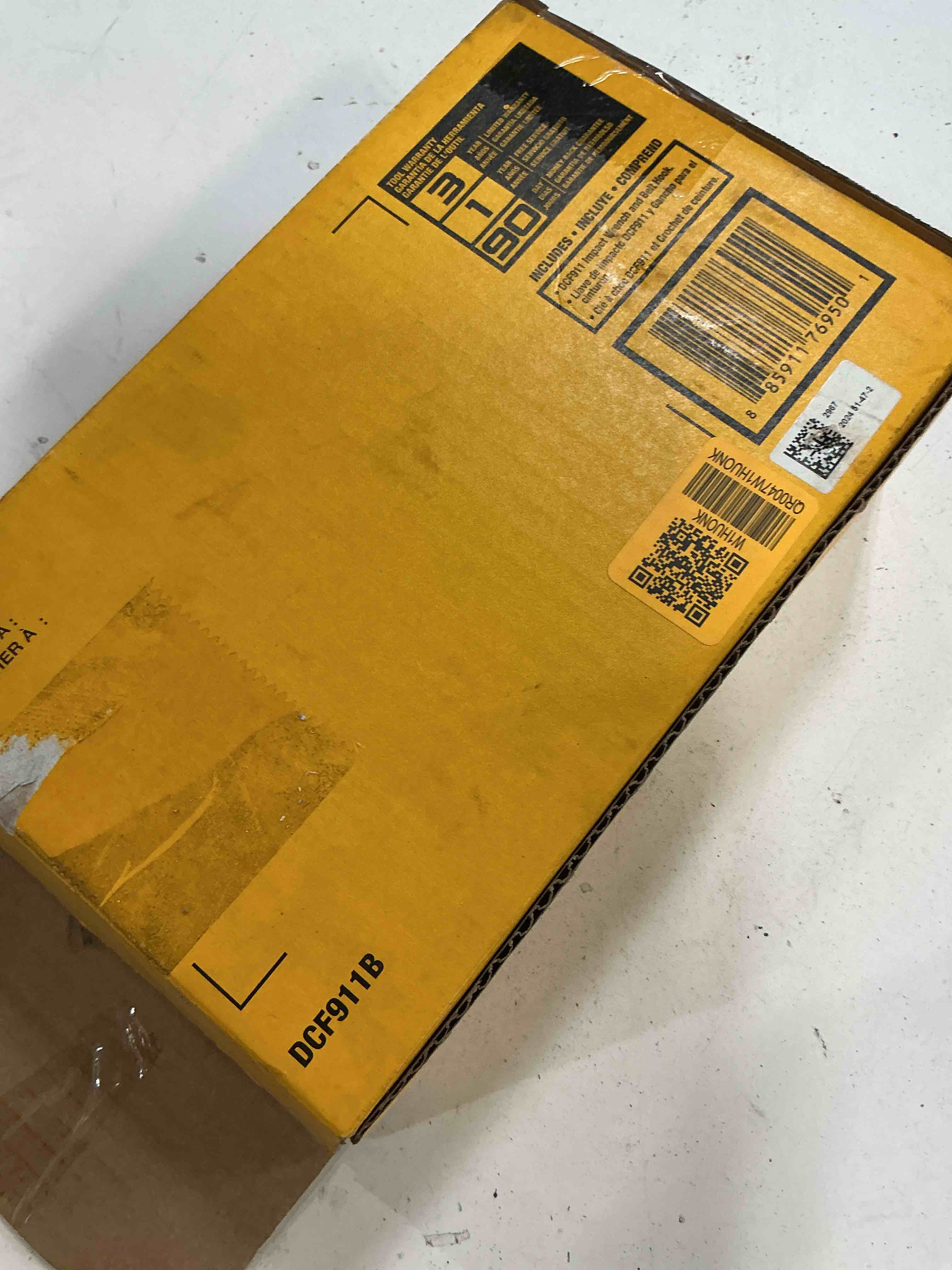 Condition photo showing As Is for dewalt dcf911b 20v max* 1/2" impact wrench with hog ring anvil (tool only)