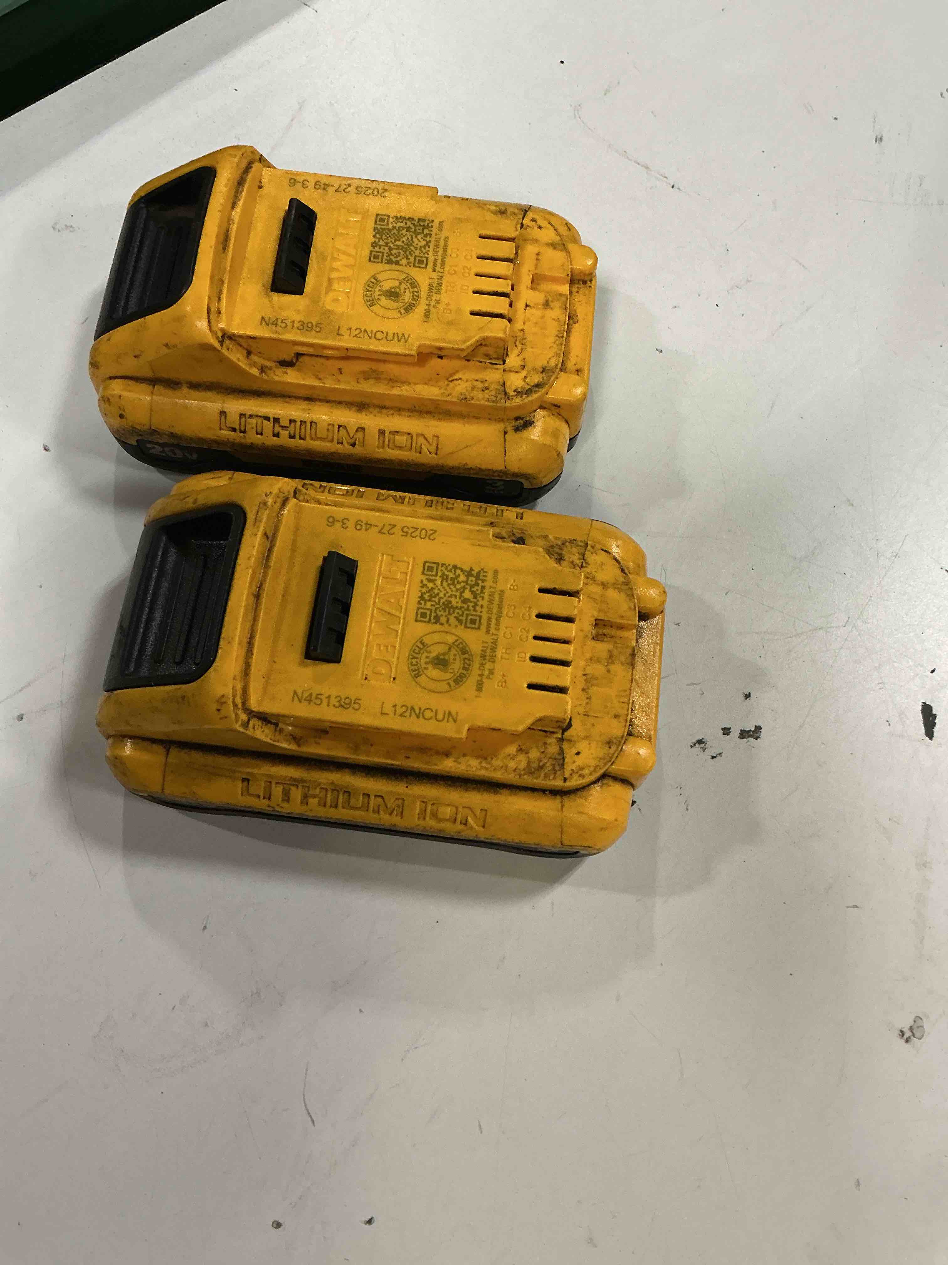 Condition photo showing As Is for dewalt 20 -volt 2 -pack lithium-ion ( 8.0 ah 8.0 ah battery )