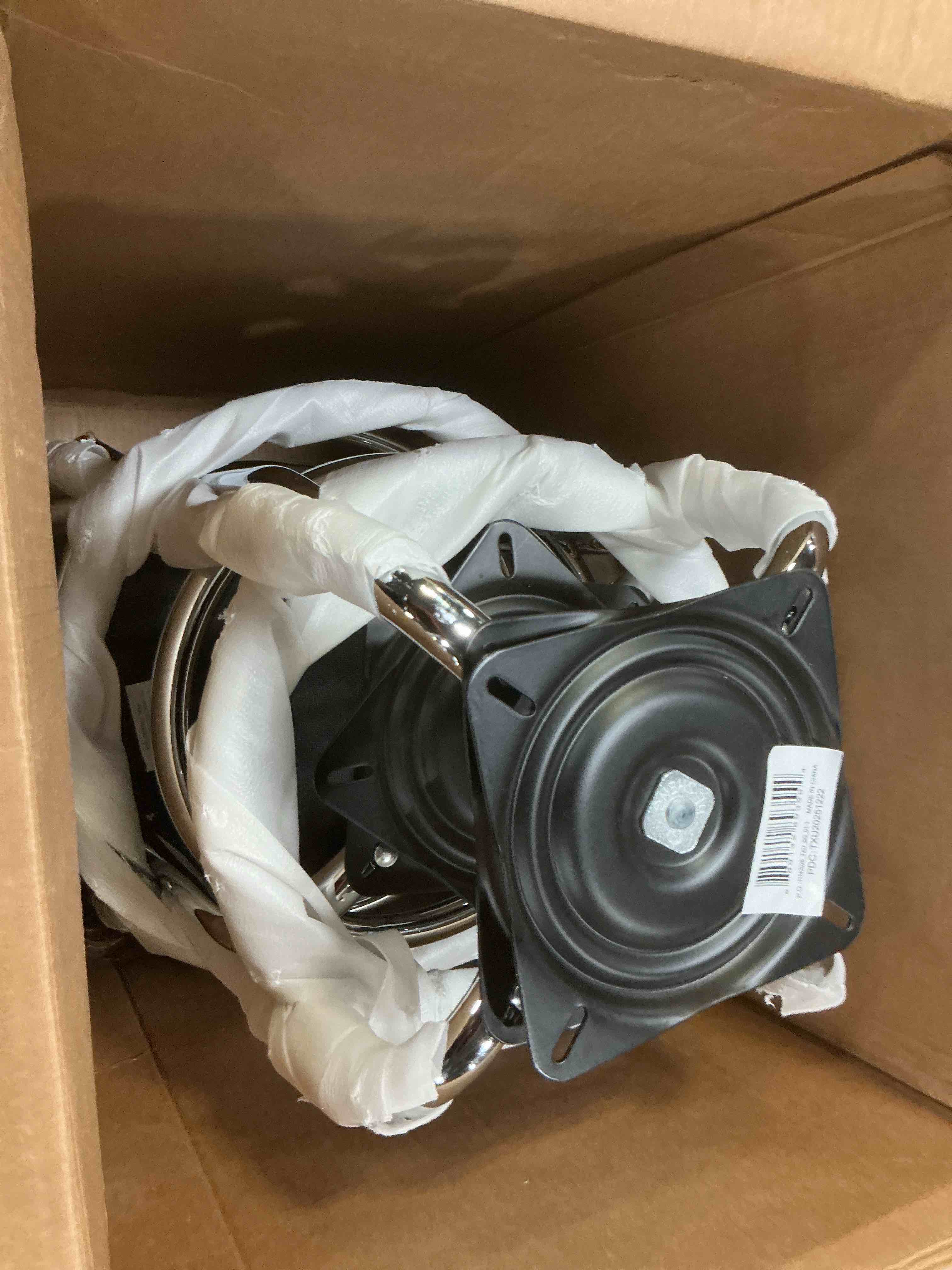 Condition photo showing New/Like New for flash furniture bruno 2 pack double ring chrome barstool with black seat