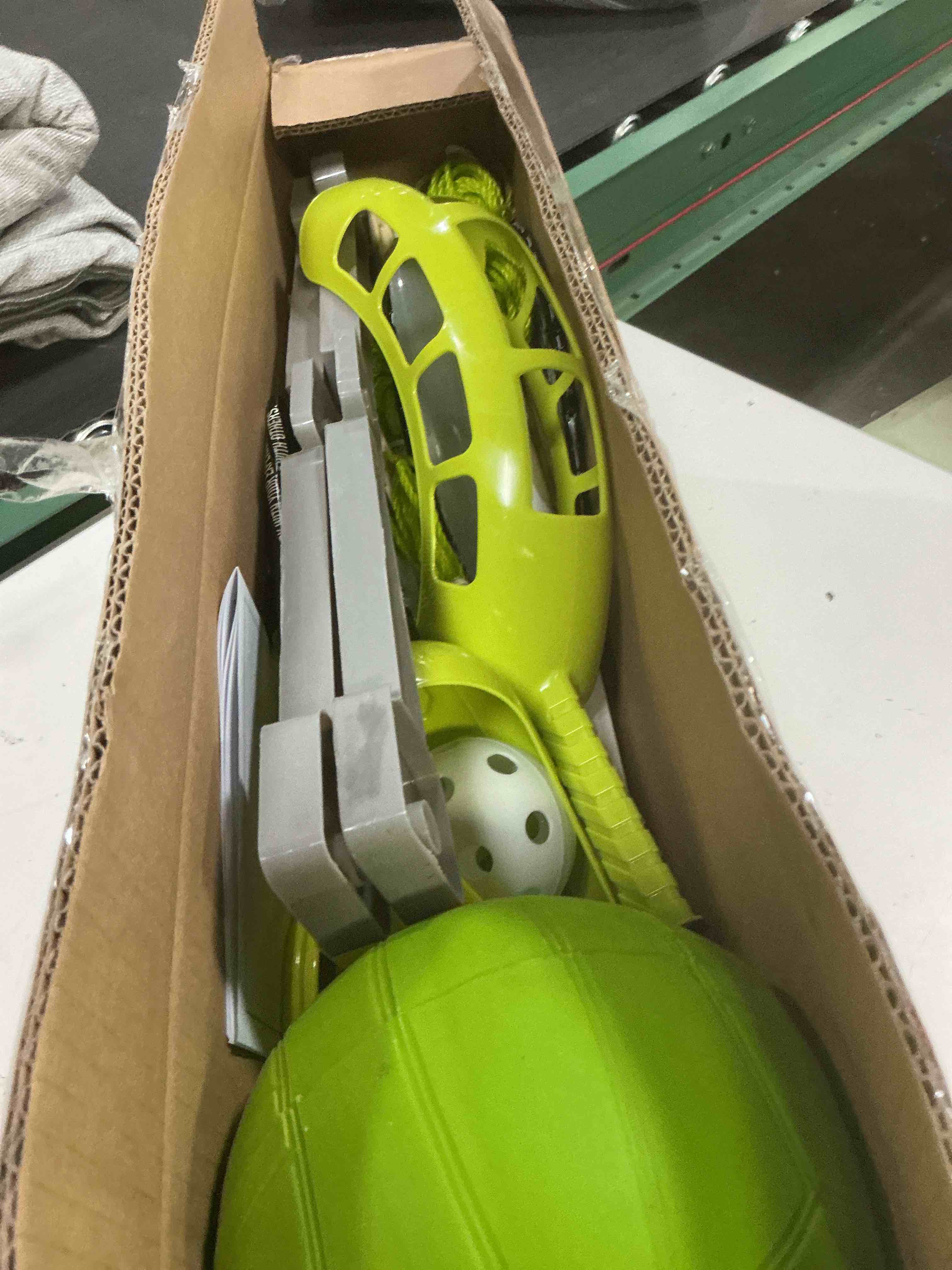 Condition photo showing Good Condition for franklin sports fun 5 combo outdoor game set - backyard, beach + camping games for kids - badminton, volleyball, flip toss, flying disc - horseshoes or ring toss yellow combo set