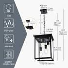 todoluz 4-lights large outdoor pendant light fixture, farmhouse waterproof black porch hanging light
