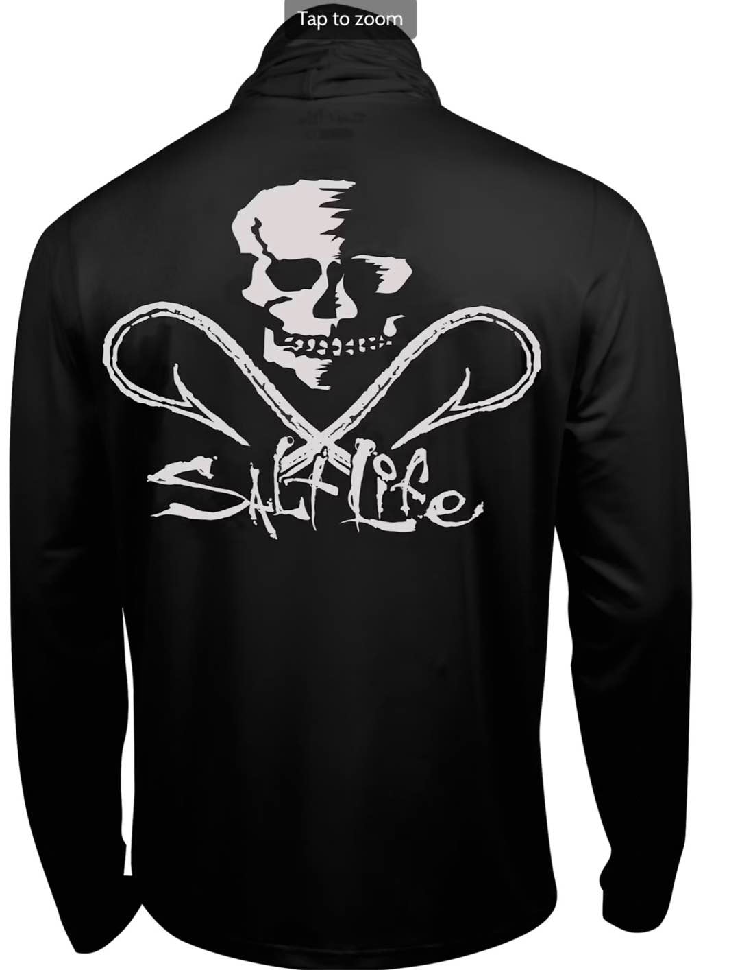 salt life aquashield slx uvapor long-sleeve pocket t-shirt for men - black heather - s