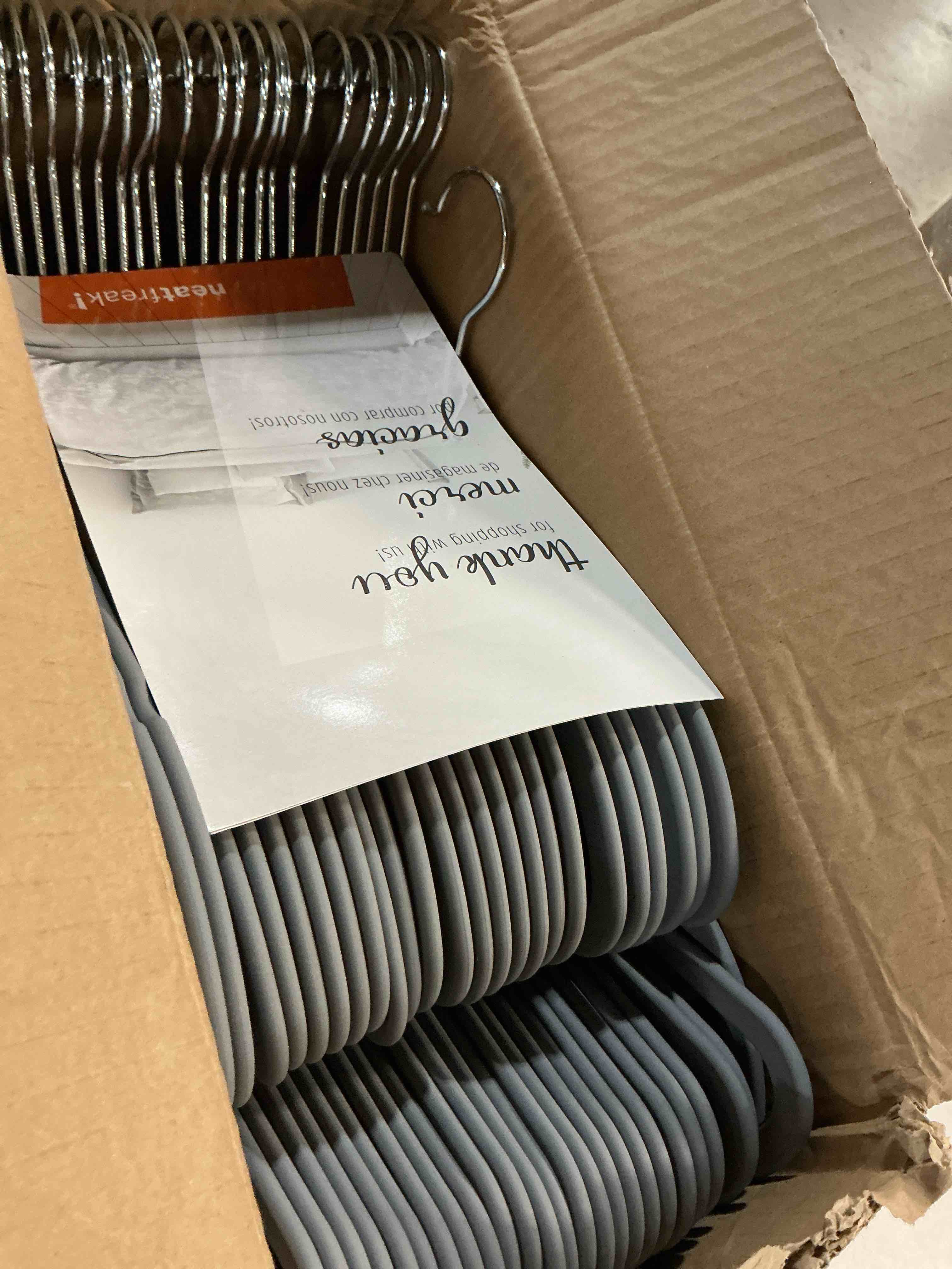 Condition photo showing Good Condition for neatfreak! space saving rubberized clothing hangers 50 pack gray