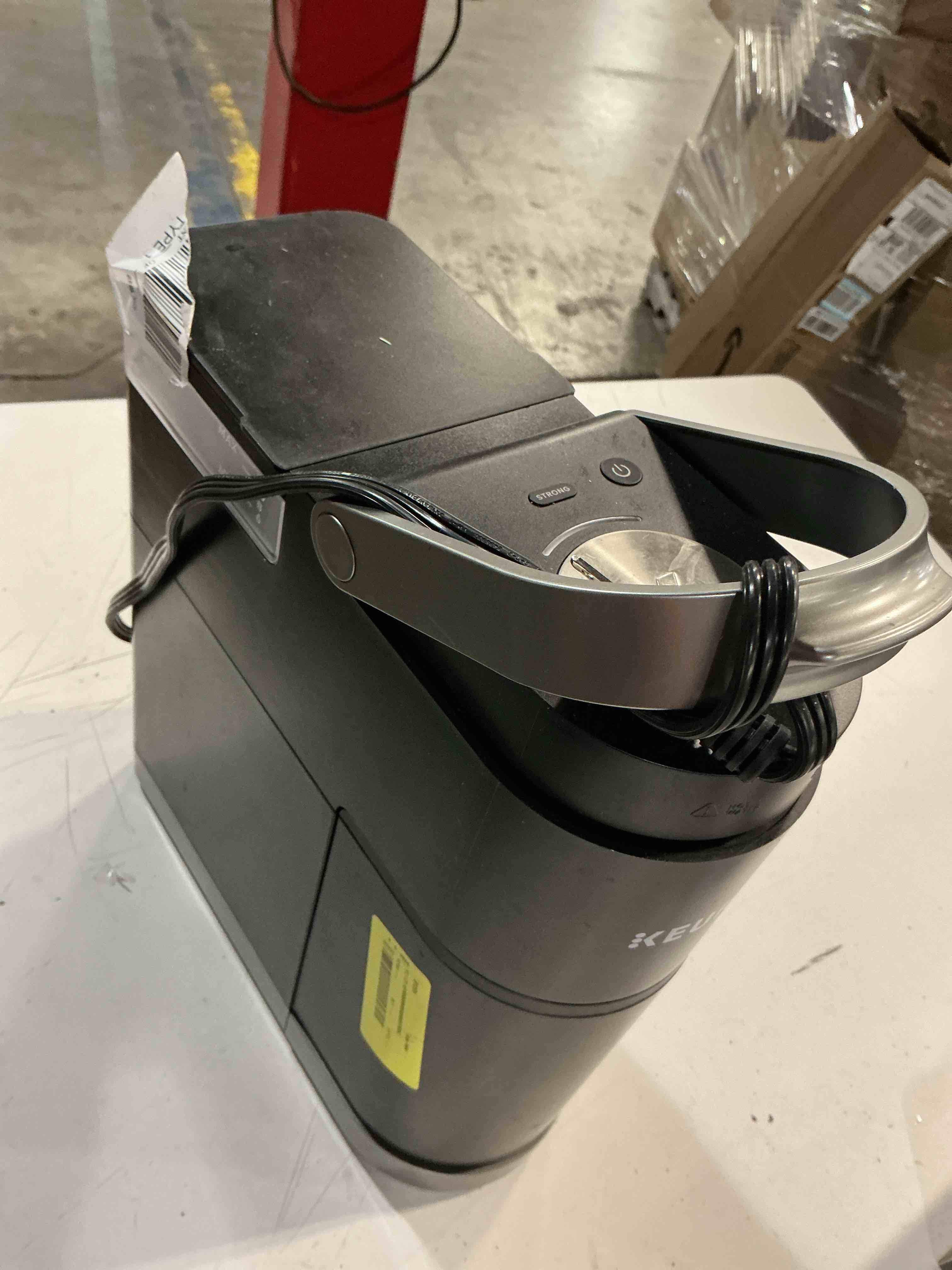 Condition photo showing As Is for keurig k-mini single serve k-cup pod coffee maker, 6 to 12oz brew size, with cord storage, perfect for small spaces, black
