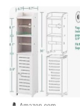 TUOXINEM Small Bathroom Storage with Dual Rods, Over The Toilet, Slim Toilet Paper Storage with 4 Tier Design, Fit Mega Roll (White)