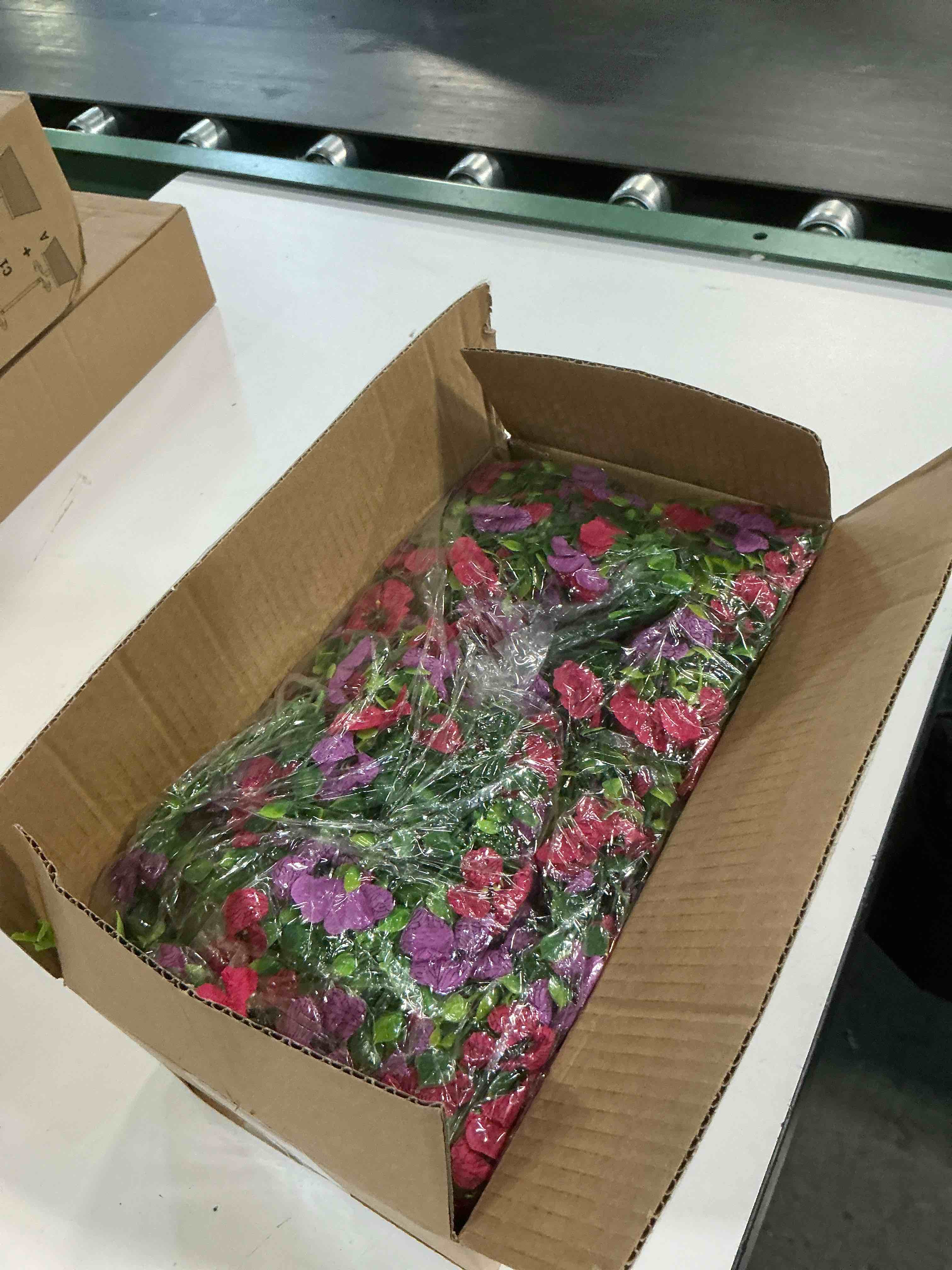 Condition photo showing New/Like New for fanfantoey 4pcs artificial flowers for outdoors, realistic fake hanging flowers plants, uv resistant fake flowers, faux silk daisy flower vines for planter outside decor(double purple) double purple 4