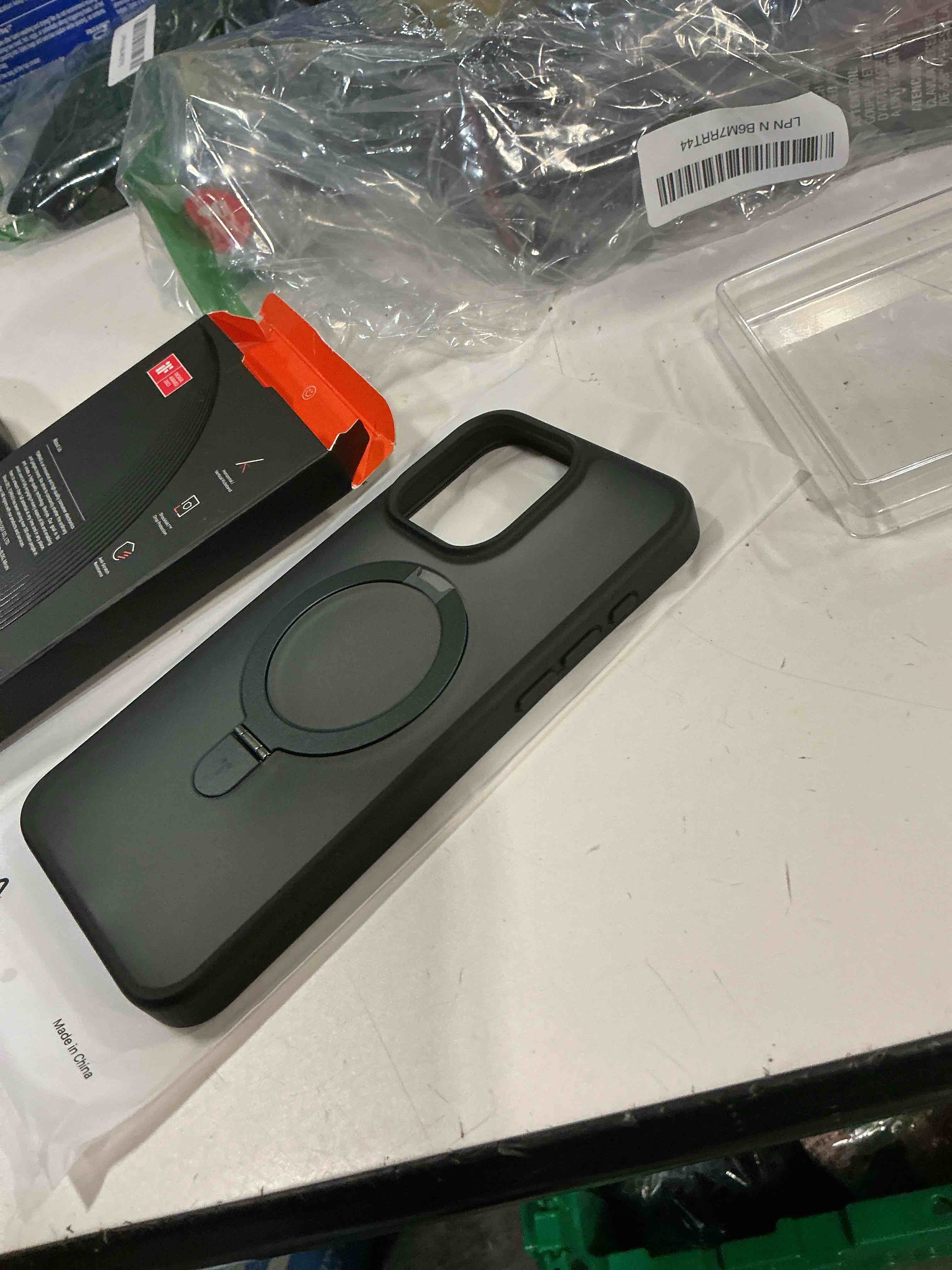 Condition photo showing New/Like New for torras magnetic ostand for iphone 15 pro max case, military grade drop tested, compatible with magsafe, built in kickstand, translucent slim back soft edge 6.7 inch 2023, frost black frost black iphone 15 pro max