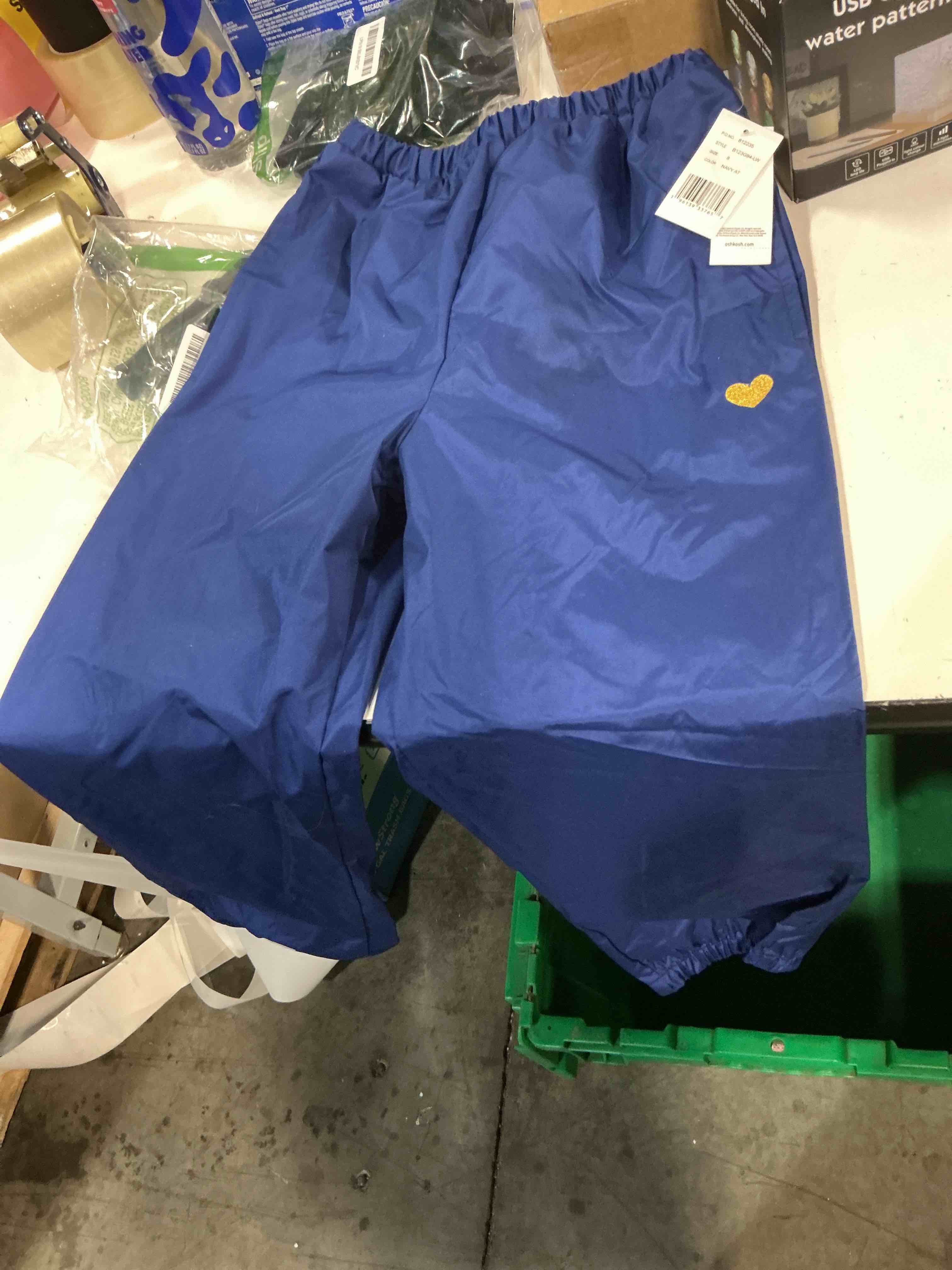 Condition photo showing New/Like New for oshkosh b'gosh toddler/little/big girls trail and rain splash pants 8 navy