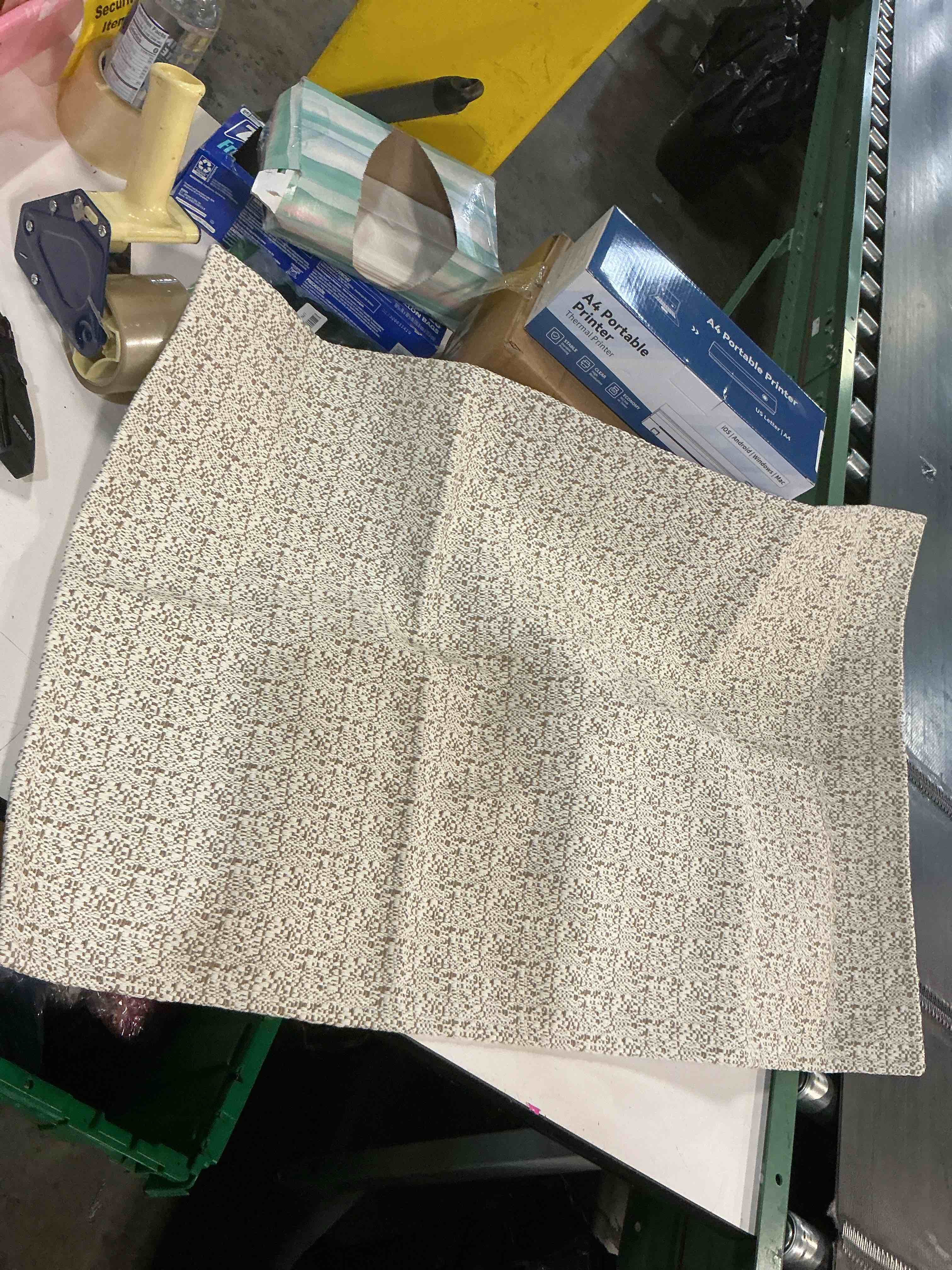 Condition photo showing Good Condition for collive washable 2x3 small bathroom rugs, cotton woven rug for entryway tan non slip indoor doormat, farmhouse kitchen carpets boho throw rugs for bedroom entrance front door natural 2'x3'(rectangular)
