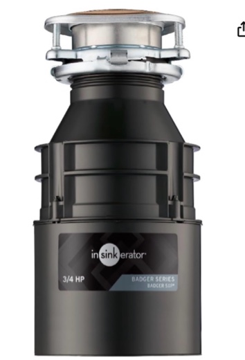 insinkerator badger 5xl garbage disposal, 1/2 hp, made in usa, standard series