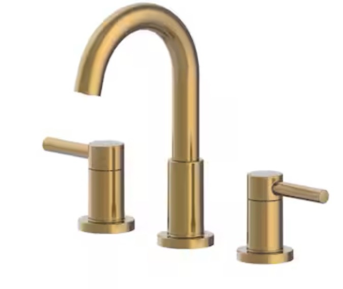allen + roth harlow simplefit brushed gold widespread 2-handle watersense
