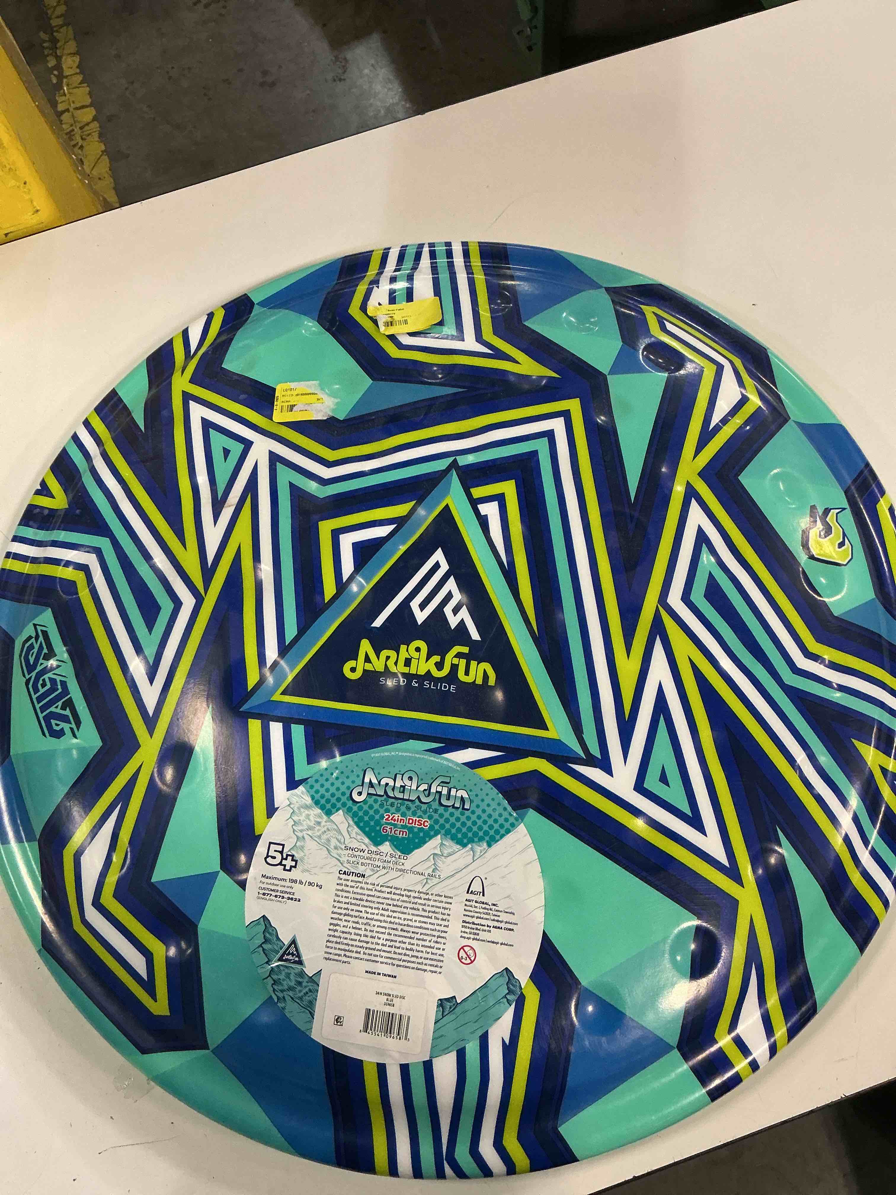 artkfun snow disc/sled 24 inc (1 pack) 