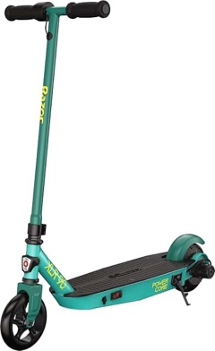 razor black label e90 electric scooter - green  for child ages 8+ and up to 120 lbs  up to 10 mph