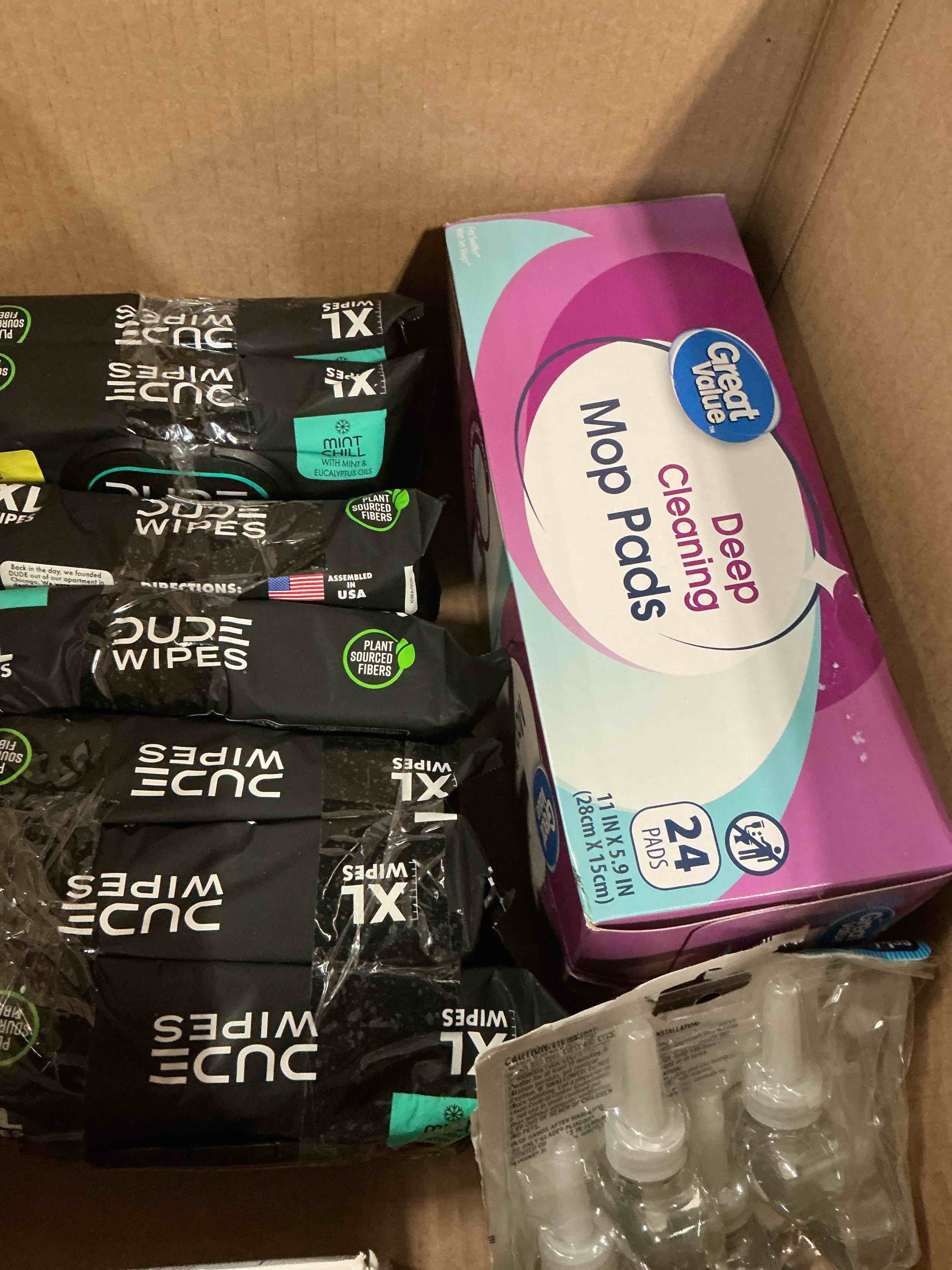 Condition photo showing As Is for assorted lot of cleaning supplies 