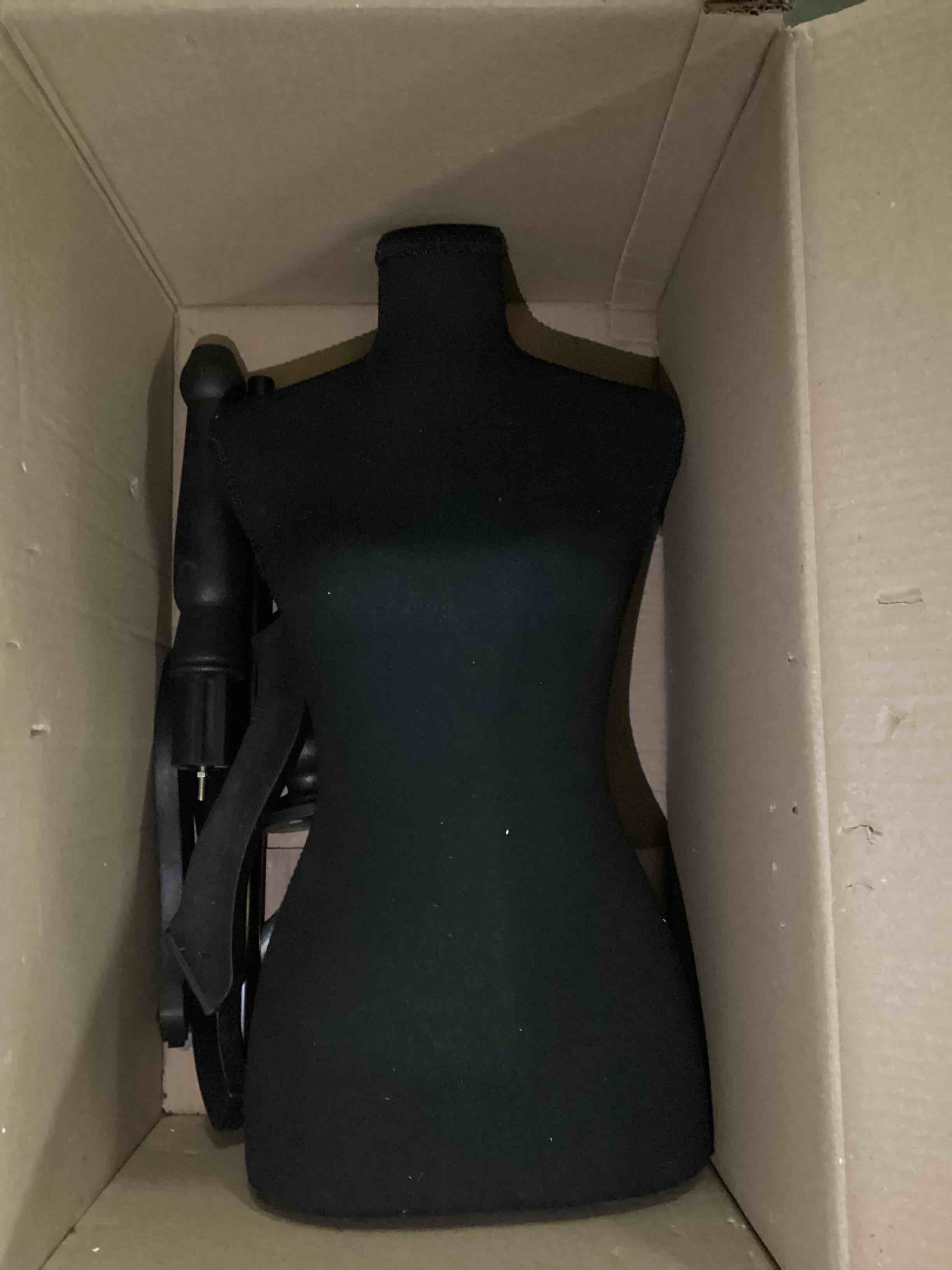 Condition photo showing As Is for fdw manikin 60”-67”height adjustable female dress model display torso body tripod stand clothing forms (black)