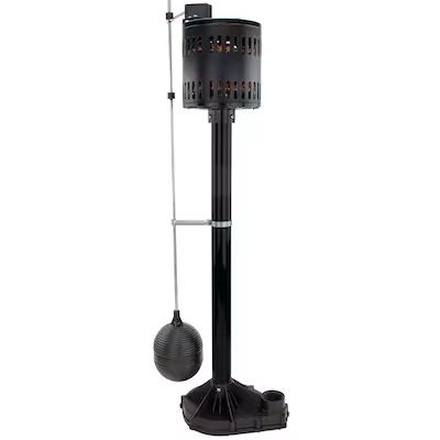 utilitech thermoplastic pedestal sump pump 1/3 hp 58gpm 115v