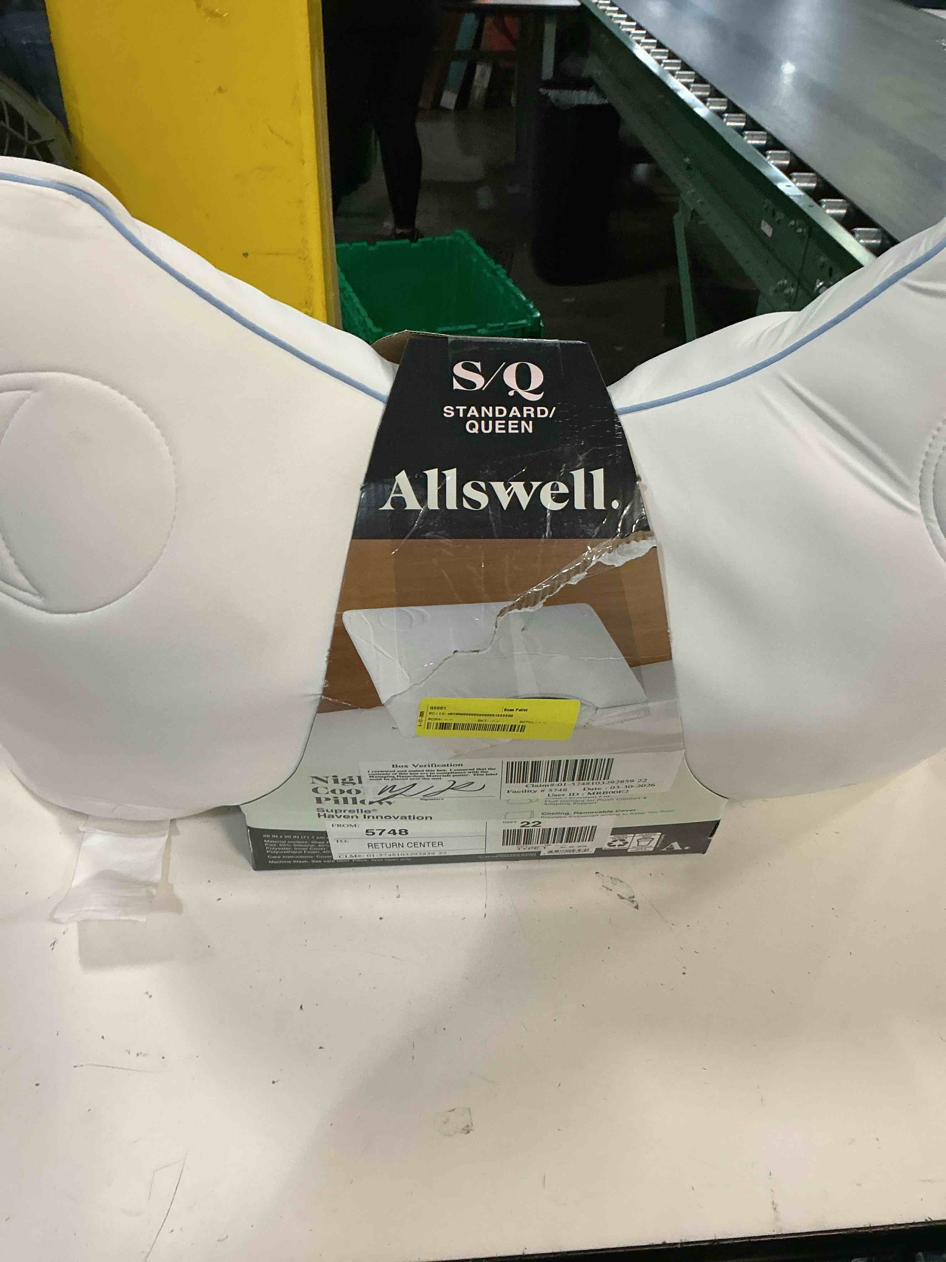 Condition photo showing Good Condition for allswell nightside cooling pillow with dual function fill, standard/queen