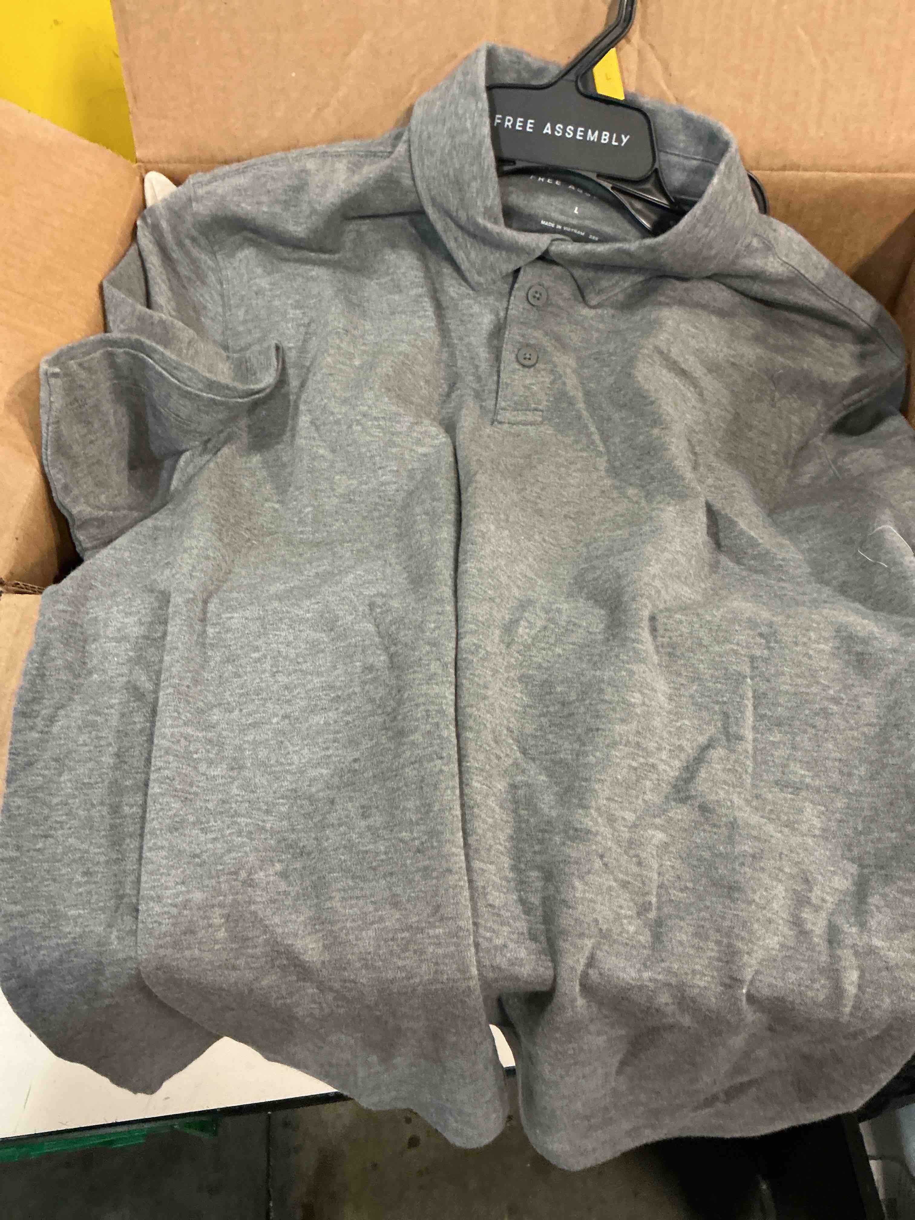 Condition photo showing New/Like New for free assembly mens cotton polo shirt with short sleeves, sizes xs-3xl (large)