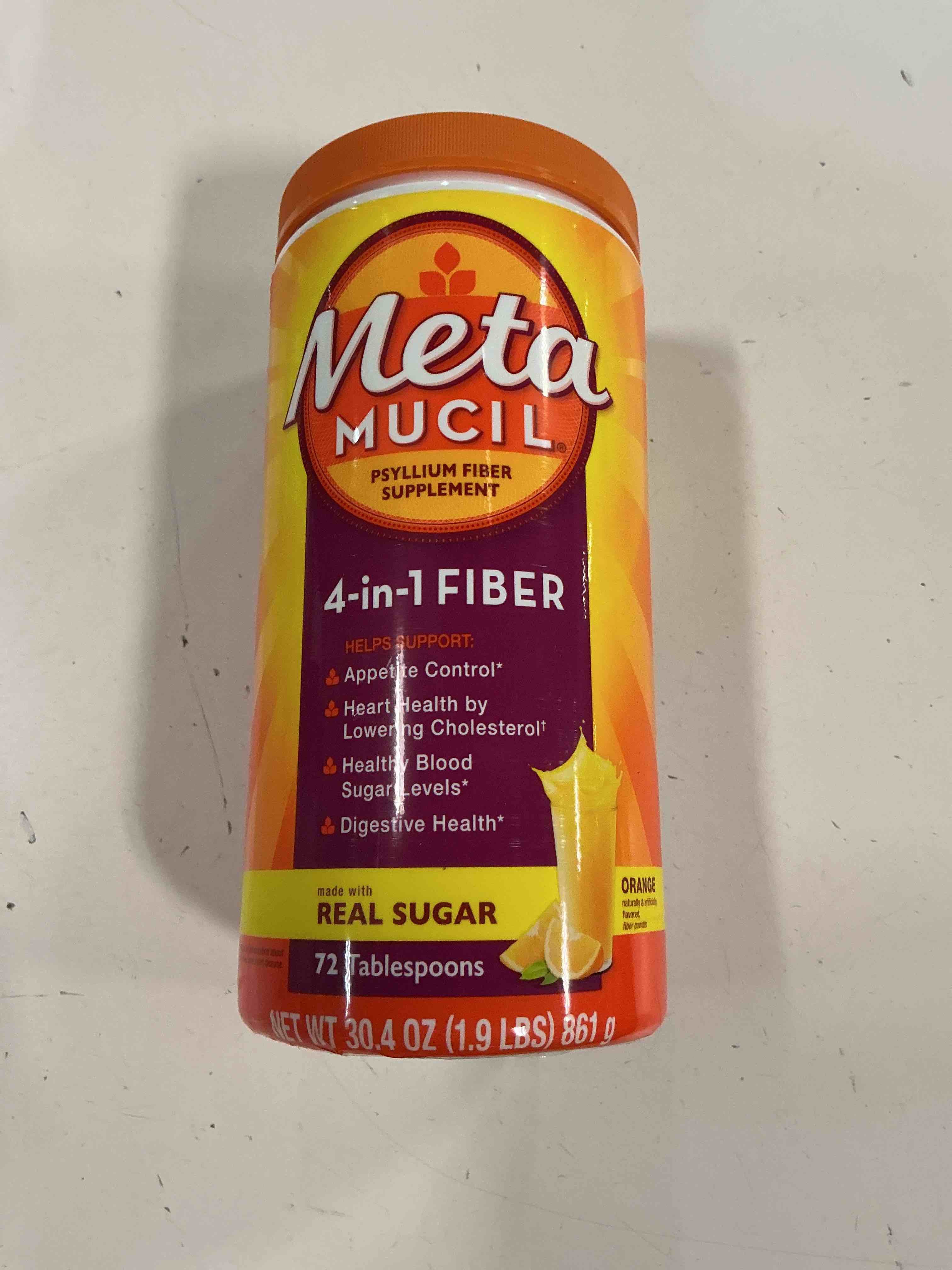 Condition photo showing New/Like New for exp 12/2028 meta micro 4-in-1 fiber made with real sugar 30.4 oz