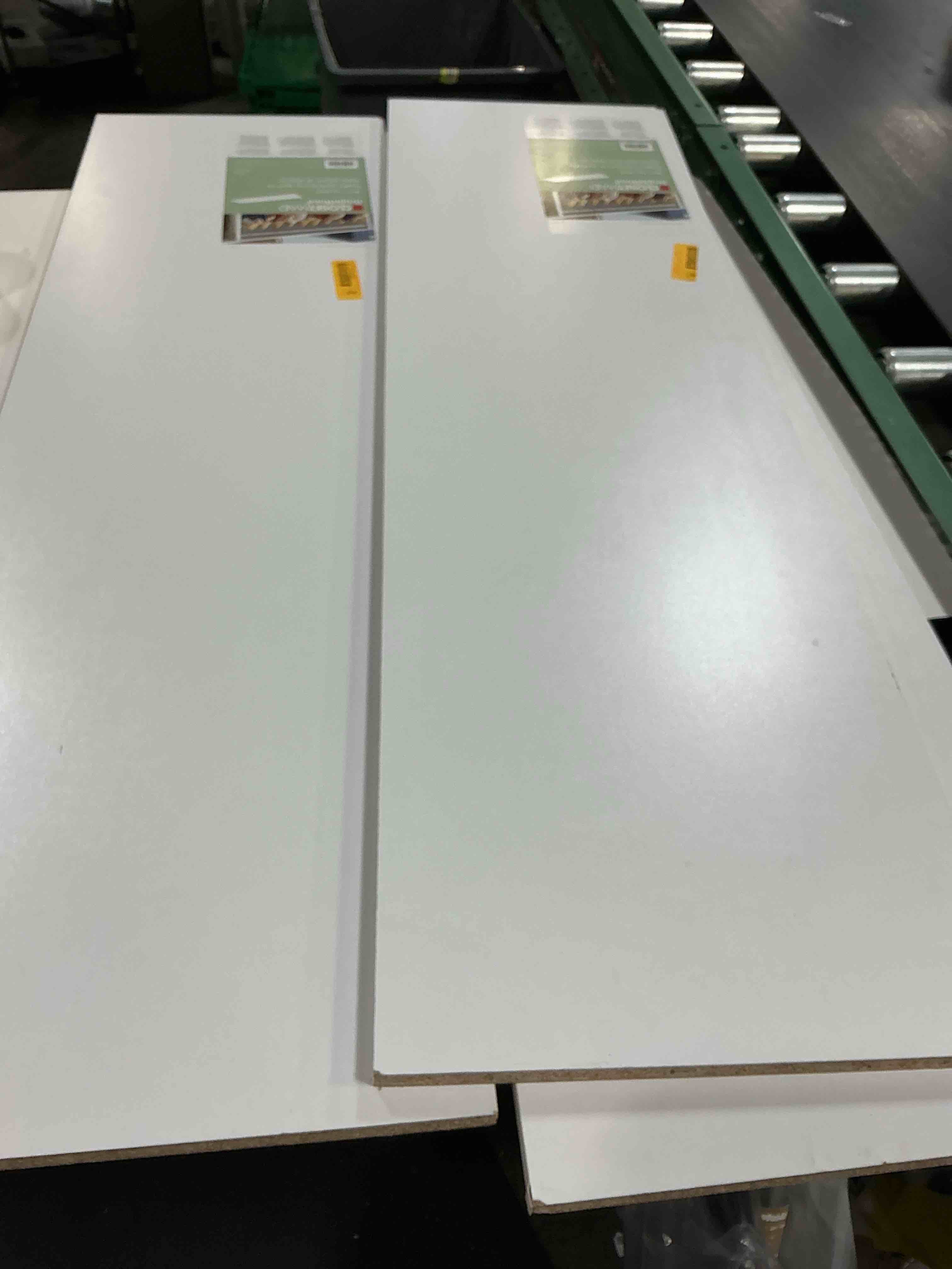 Condition photo showing As Is for (incomplete) closetmaid brightwood 5-ft to 10-ft w tower system white solid shelving wood closet