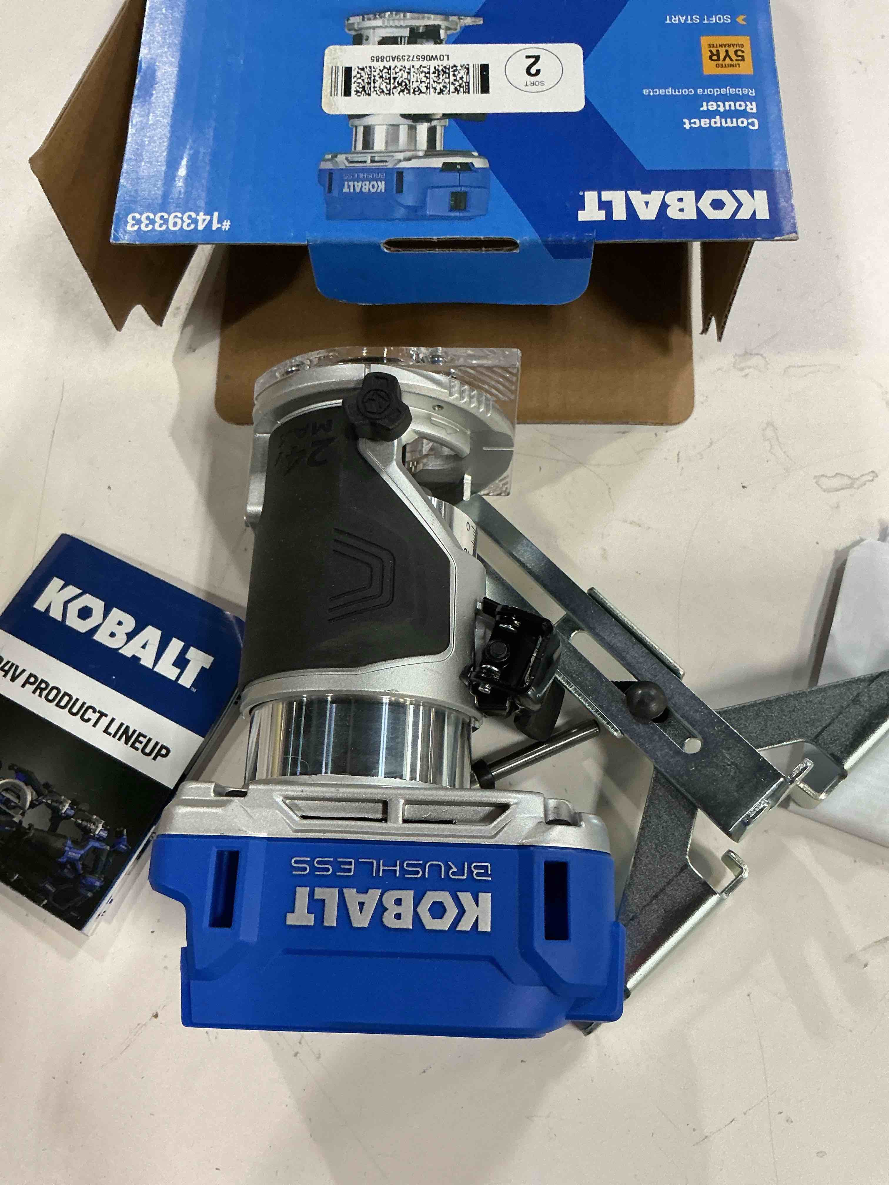 Condition photo showing As Is for 24v max 1/4-in variable speed brushless fixed cordless router (bare tool only)