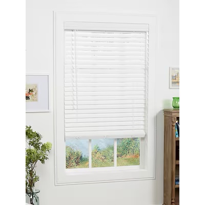 allen + roth 2-in slat width 54-in x 72-in cordless white faux wood room darkening horizonta