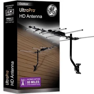 ge outdoor hd digital tv antenna, long range ota hdtv antenna, yagi style design