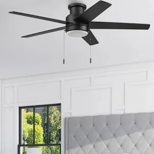 harbor breeze fairbanks easy2hang 52-in matte black with black/sable blades