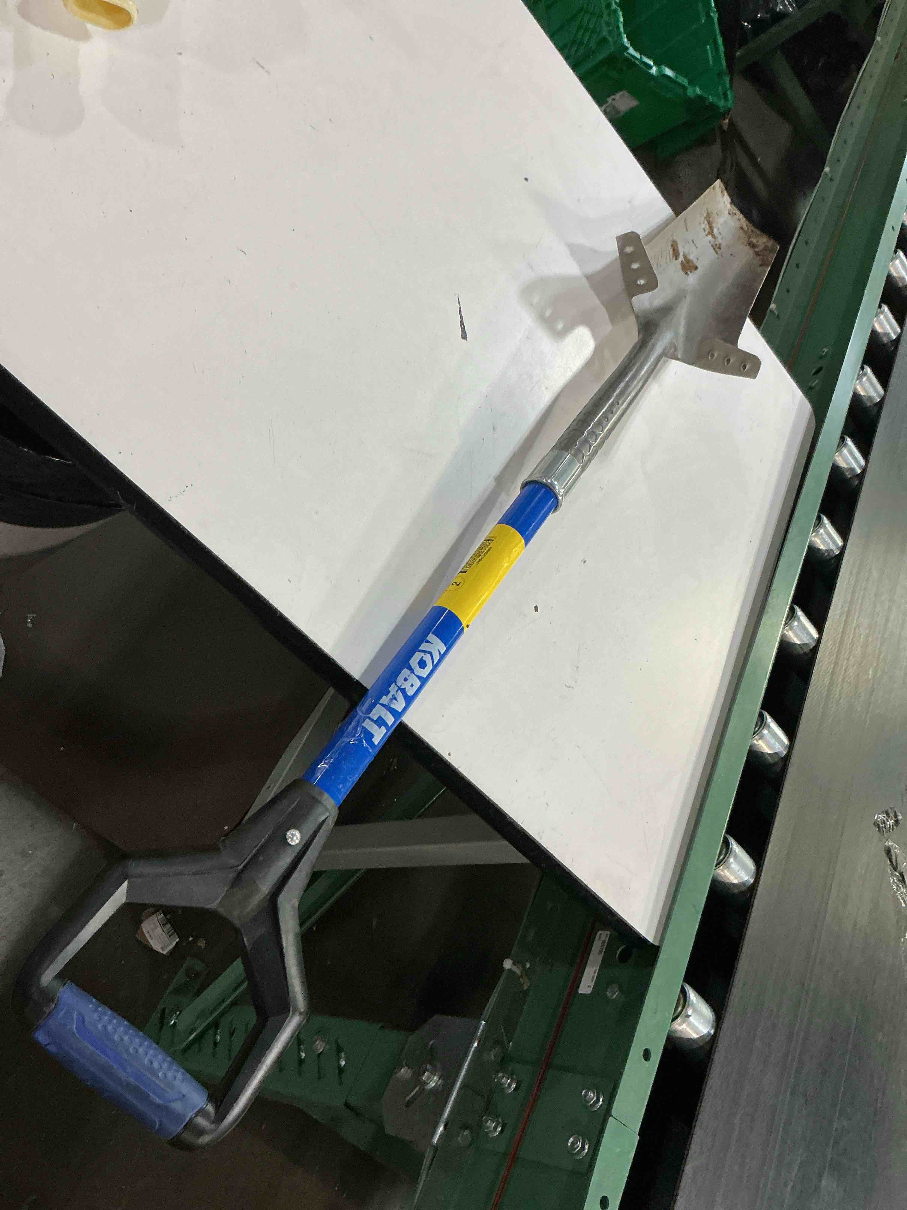 Condition photo showing As Is for kobalt 18-in fiberglass d-handle drain spade