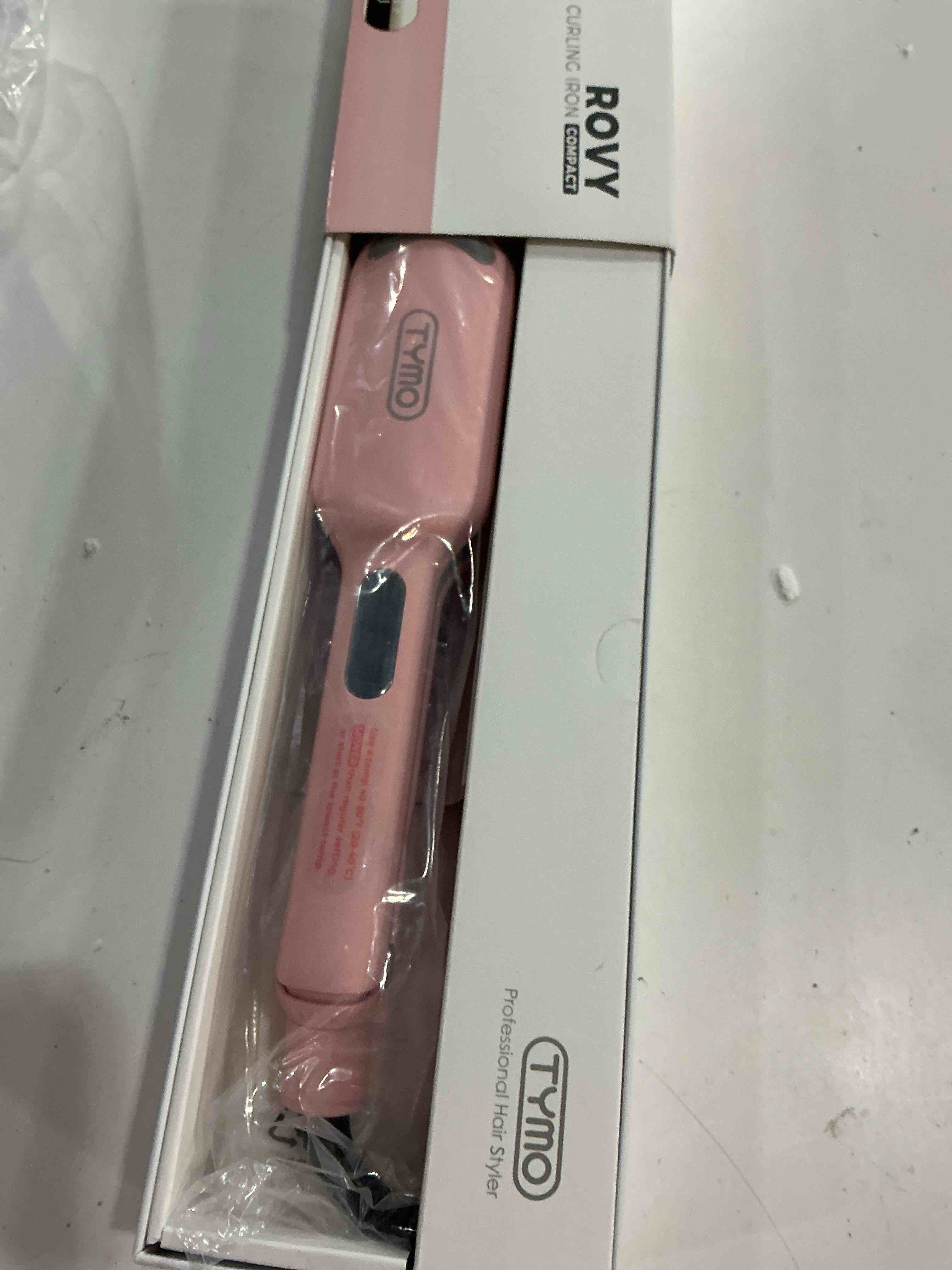 Condition photo showing New/Like New for curling iron hair crimper waver - tymo rovy beach waves curling wand, ionic deep waver hair curler tool with ceramic 3 barrel for women, dual voltage, anti-scald, easy to use, pink, 1 inch 1 inch pink