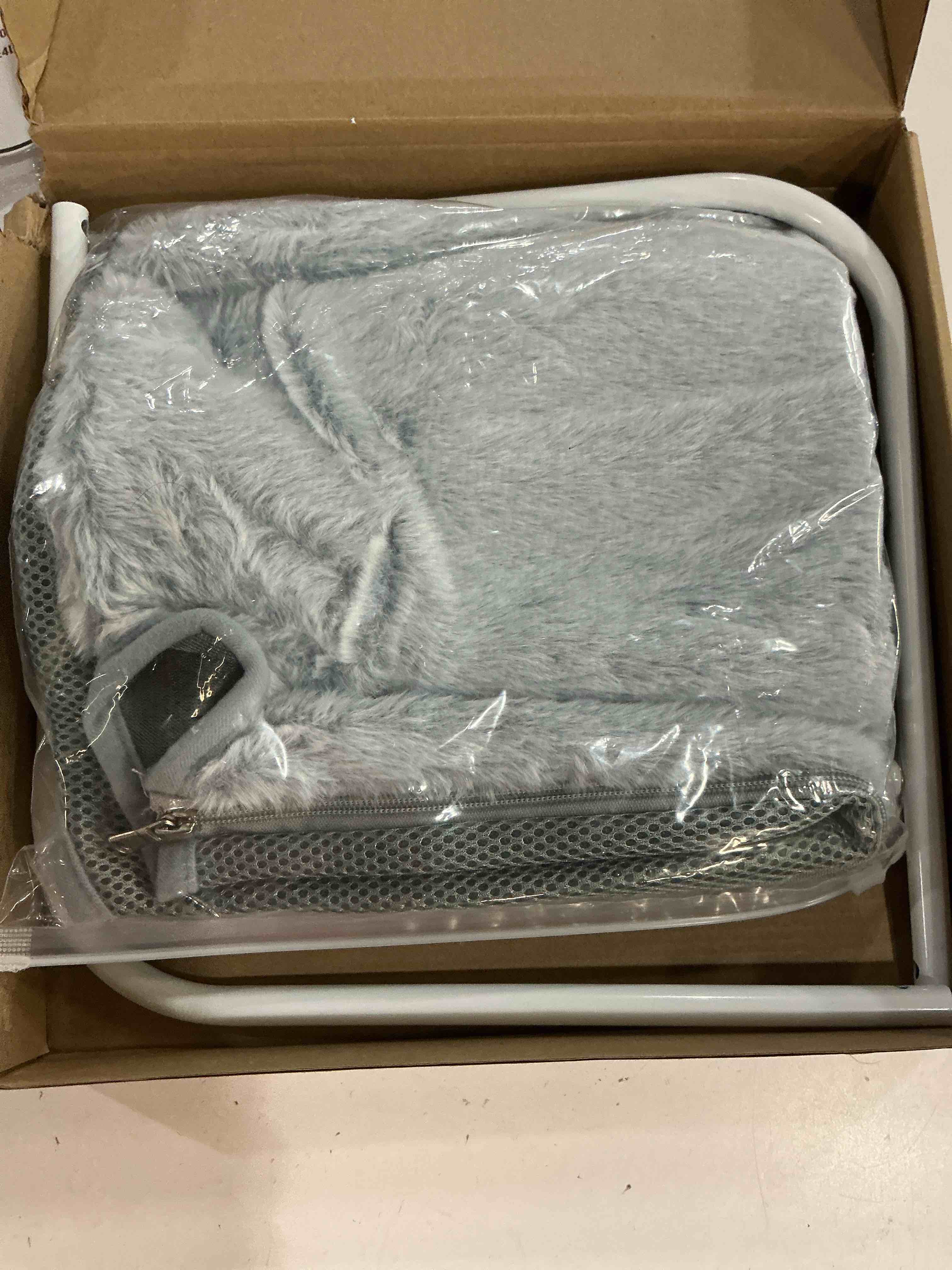 Condition photo showing New/Like New for amosijoy cordless cat window perch, cat hammock for wall with 4 suction cups, solid metal frame and reversible cover, foldable cat beds for indoor cats gray cover large