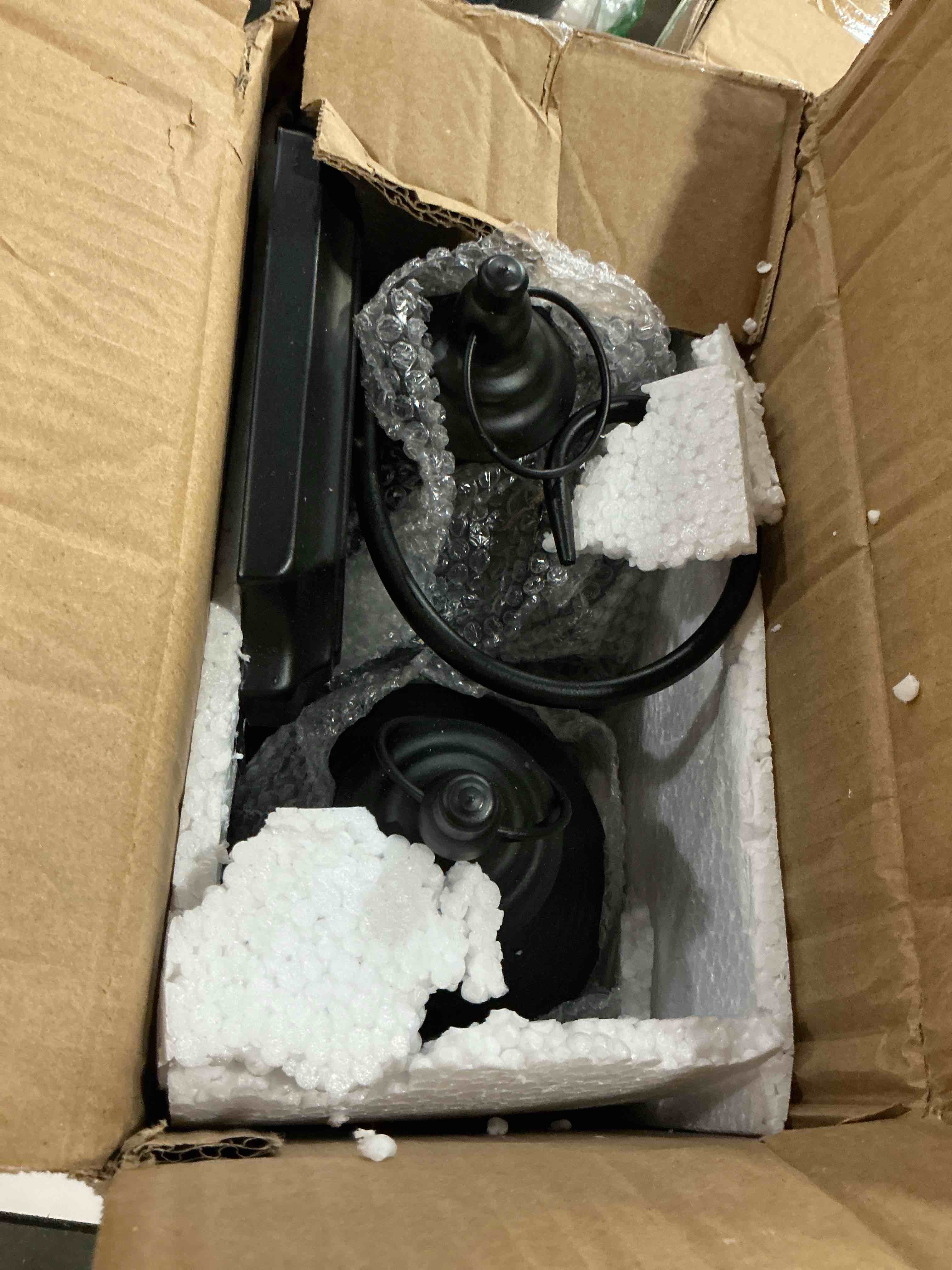 Condition photo showing New/Like New for trirocks set of 2 battery powered metal lamp 10'' tall decorative cordless table lamps led edison lights hanging lamps with metal hook for home decor patio garden wedding parties indoor outdoor(black) set of 2 black