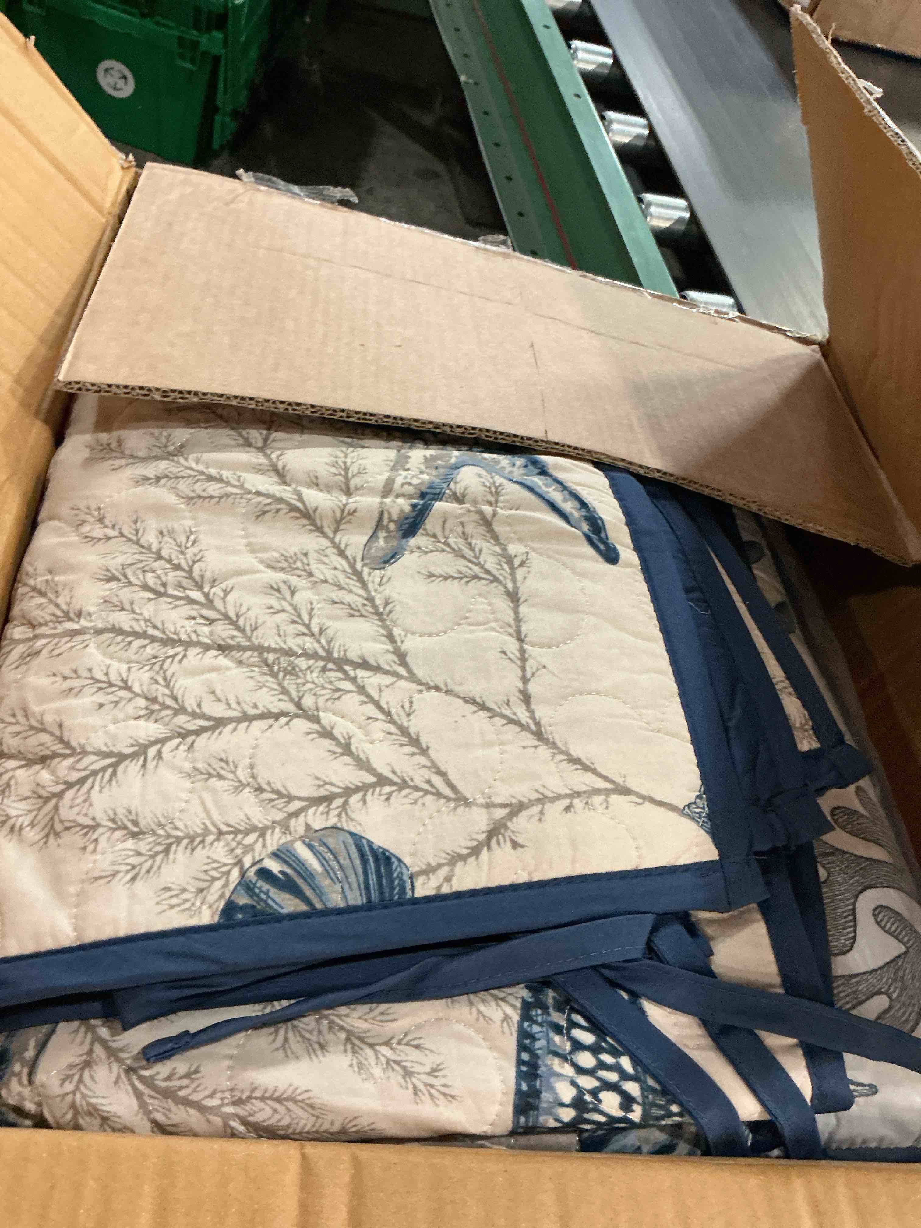 Condition photo showing As Is for blue rockaway daybed cover set (75x39") 6pc