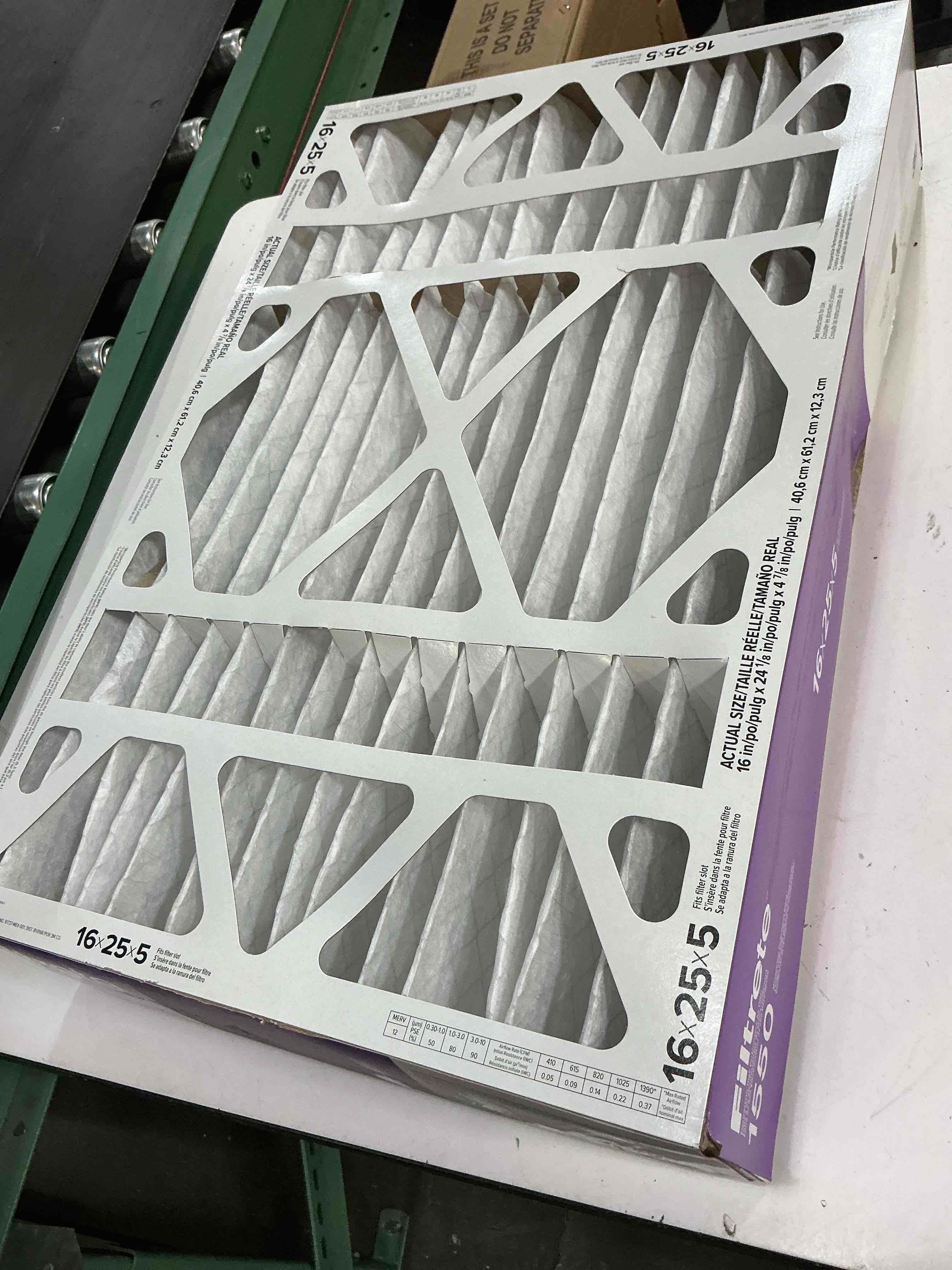 Filtrete 16x25x5 AC Furnace Air Filter, MPR 1550, MERV 12, Fit Trion Air Bear Furnace, Allergen, Bacteria & Virus, Electrostatic Air Cleaning Filter, 1-Pack (actual size 15.75 x 24.13 x 4.88)